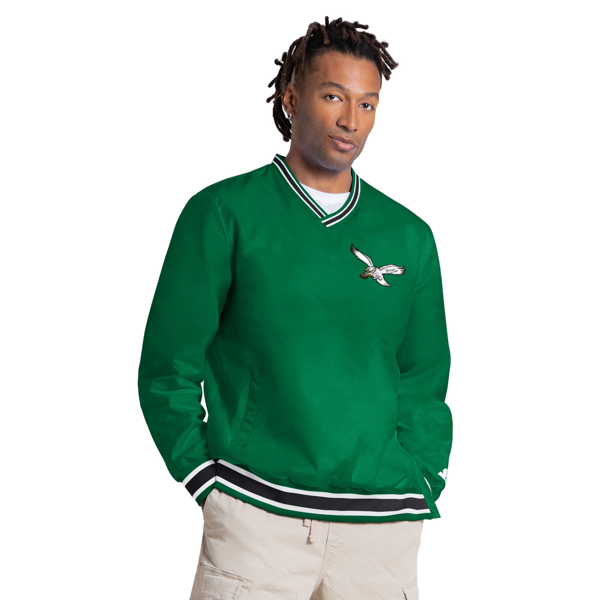 Pull à col en V Starter Saquon Barkley vert Kelly, Philadelphia Eagles, pour homme