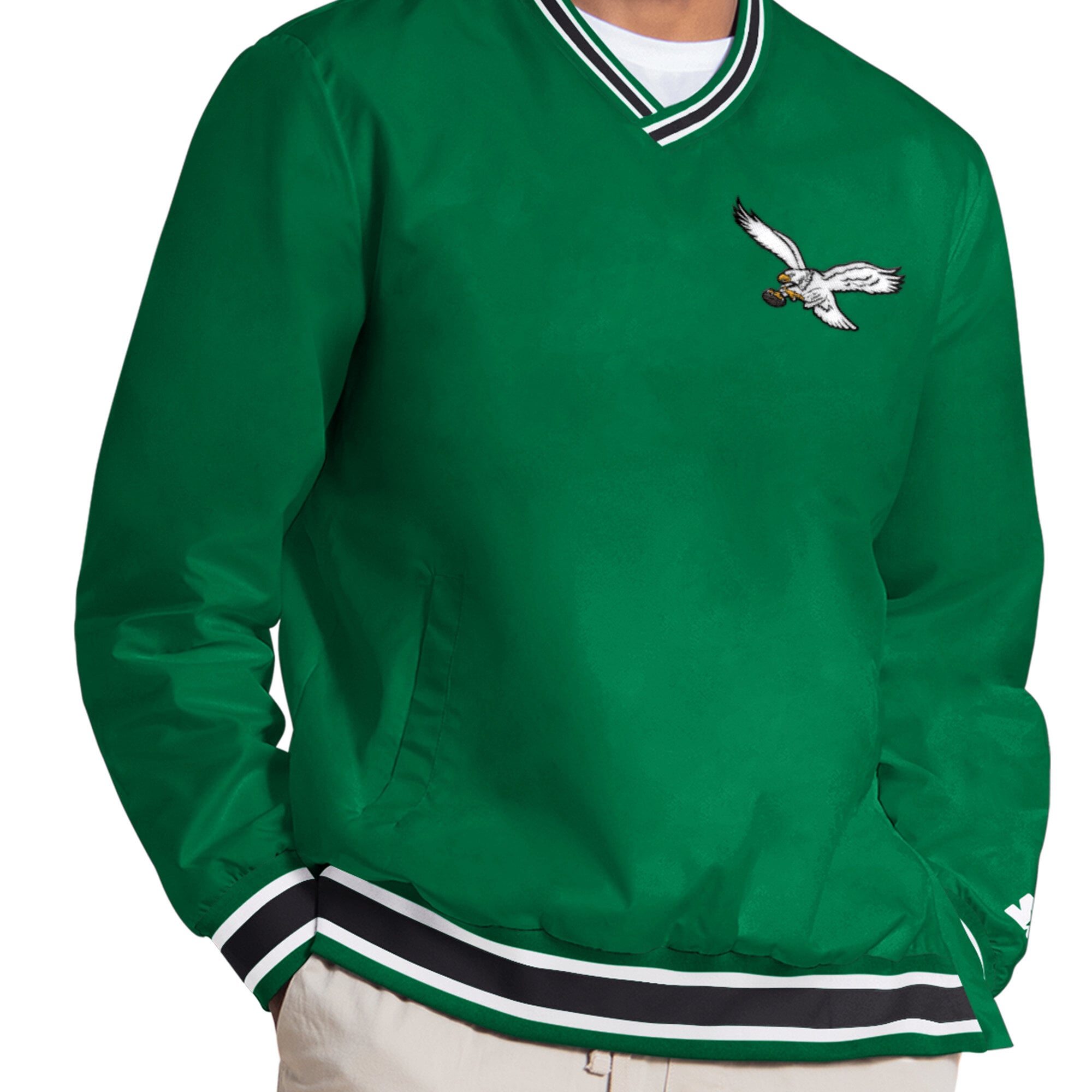 Pull à col en V Starter Saquon Barkley vert Kelly, Philadelphia Eagles, pour homme