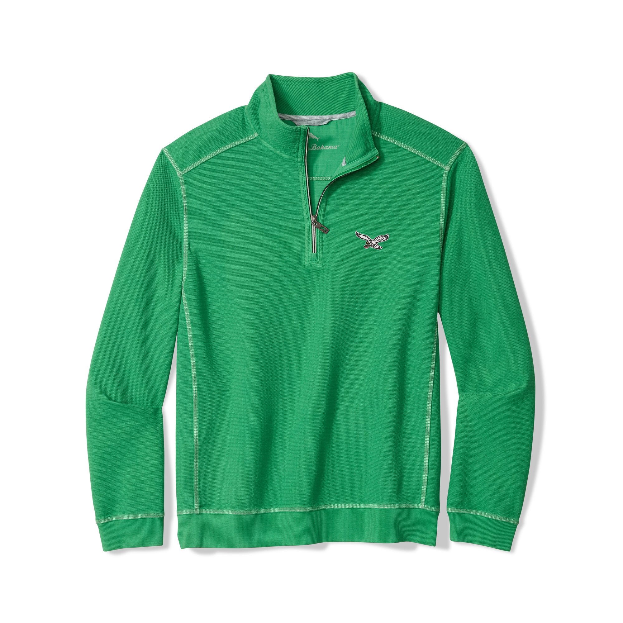 Pull Tommy Bahama Kelly Green Philadelphia Eagles Sport Tobago à demi-zip pour homme