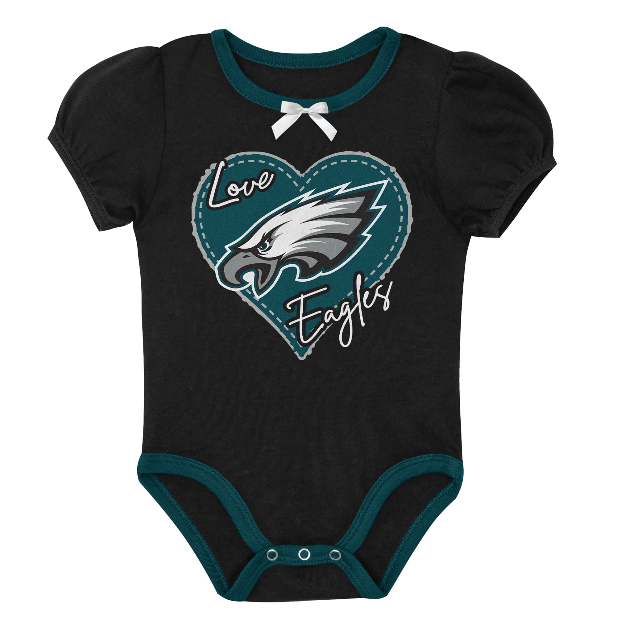 Ensemble body deux pièces Outerstuff vert nuit/noir Philadelphia Eagles Star Power pour nouveau-né et nourrisson