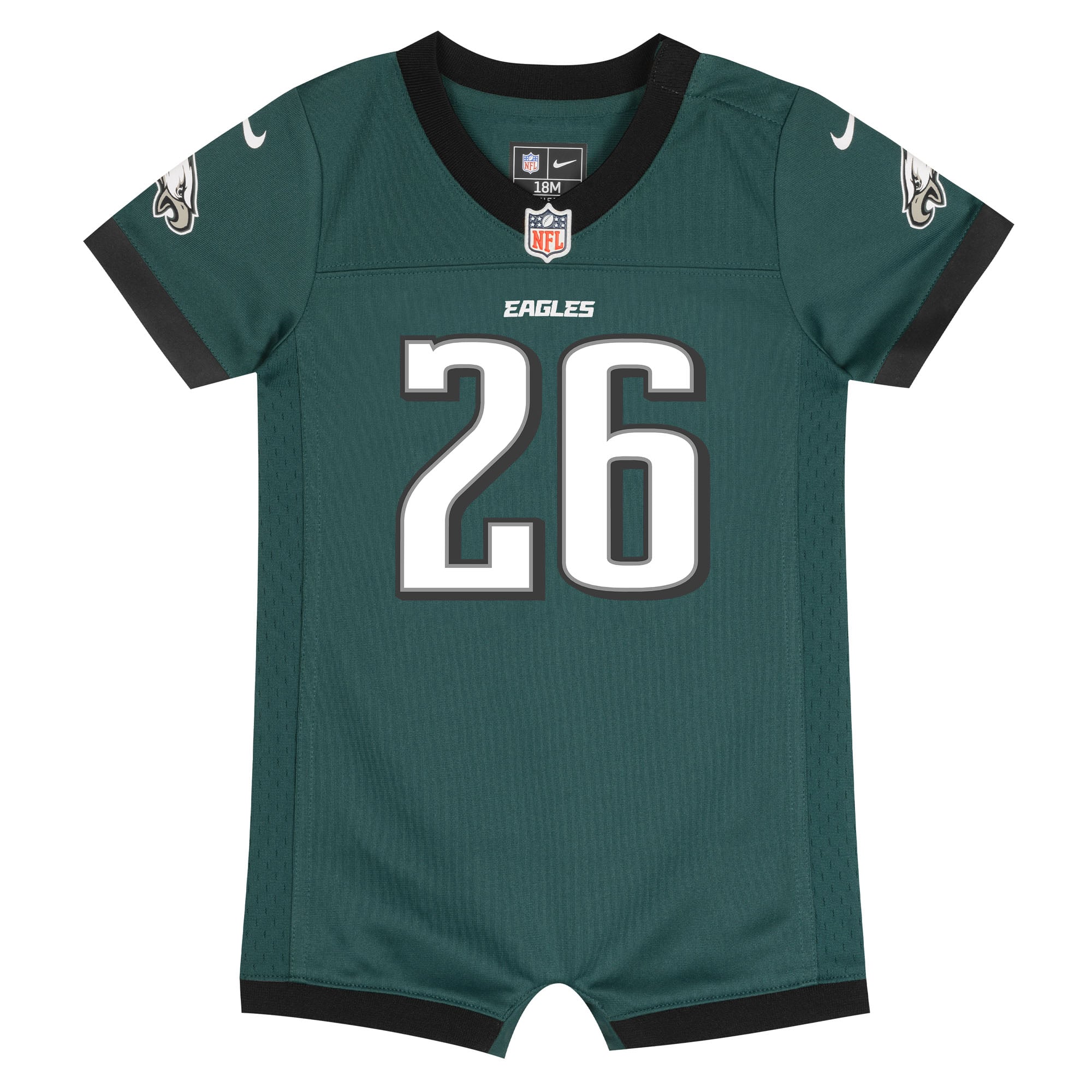 Combinaison Nike Saquon Barkley vert nuit pour nouveau-né, maillot de match des Eagles Philadelphie