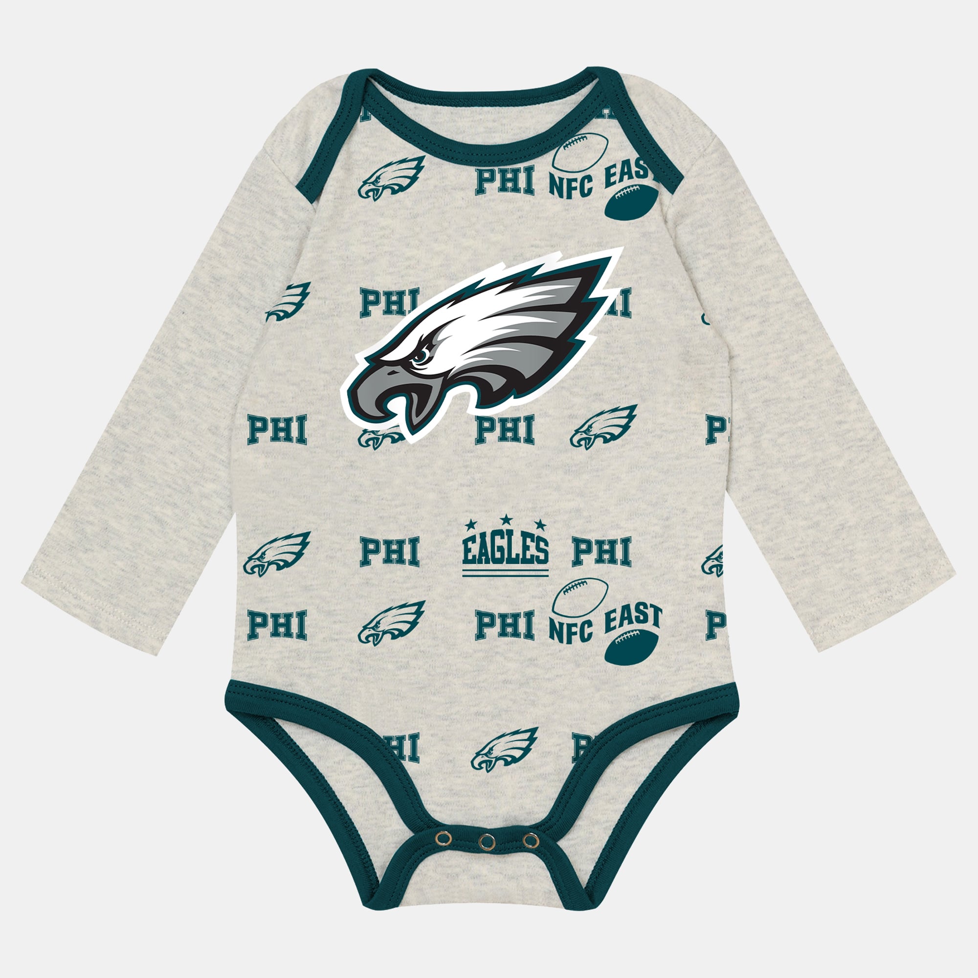 Ensemble pantalon et bonnet 3 pièces pour nouveau-né Outerstuff Heather Gray Philadelphia Eagles Huddles & Giggles