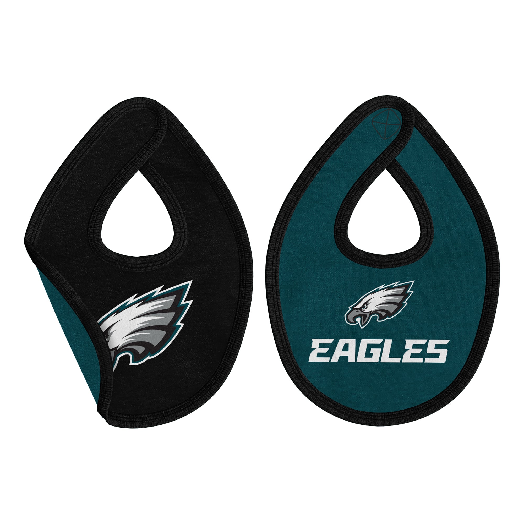 Newborn Outerstuff Midnight Green Philadelphia Eagles Pint Prodigy Bodysuit, Bib & Cuffed Knit Hat Set