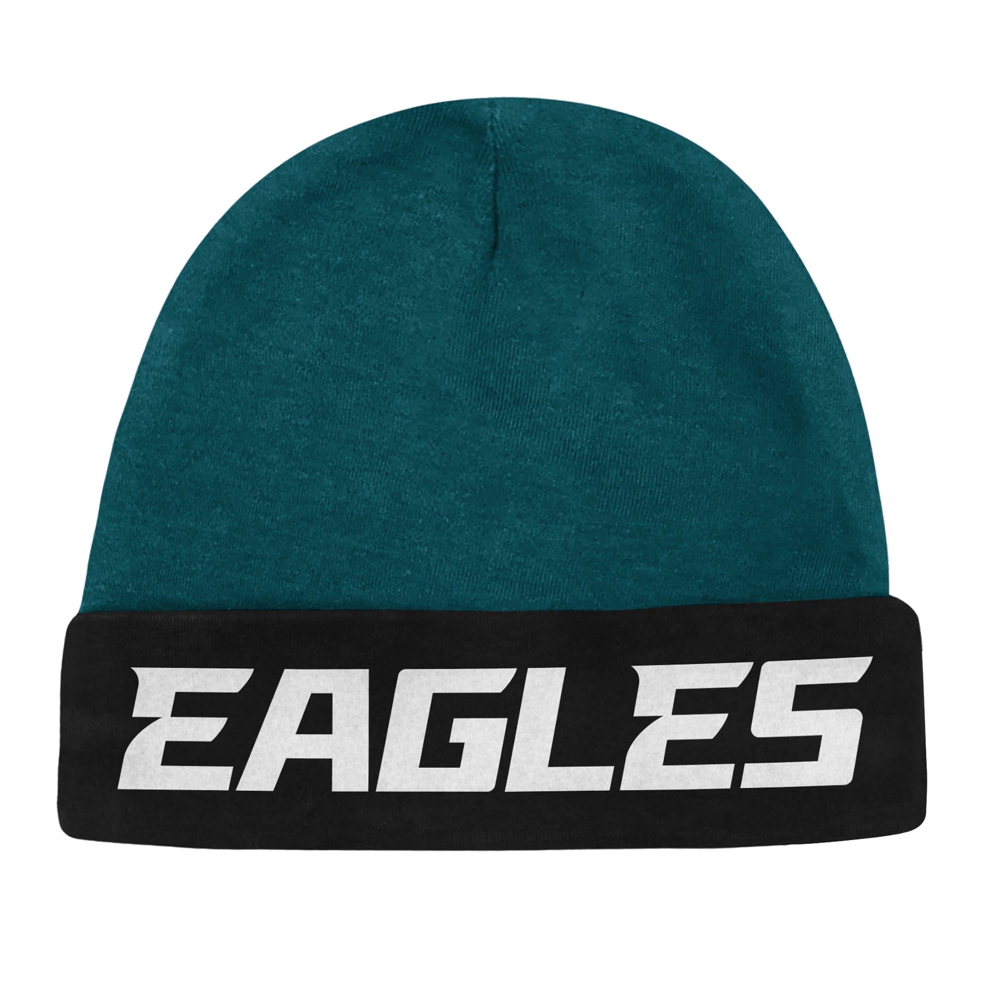 Newborn Outerstuff Midnight Green Philadelphia Eagles Pint Prodigy Bodysuit, Bib & Cuffed Knit Hat Set