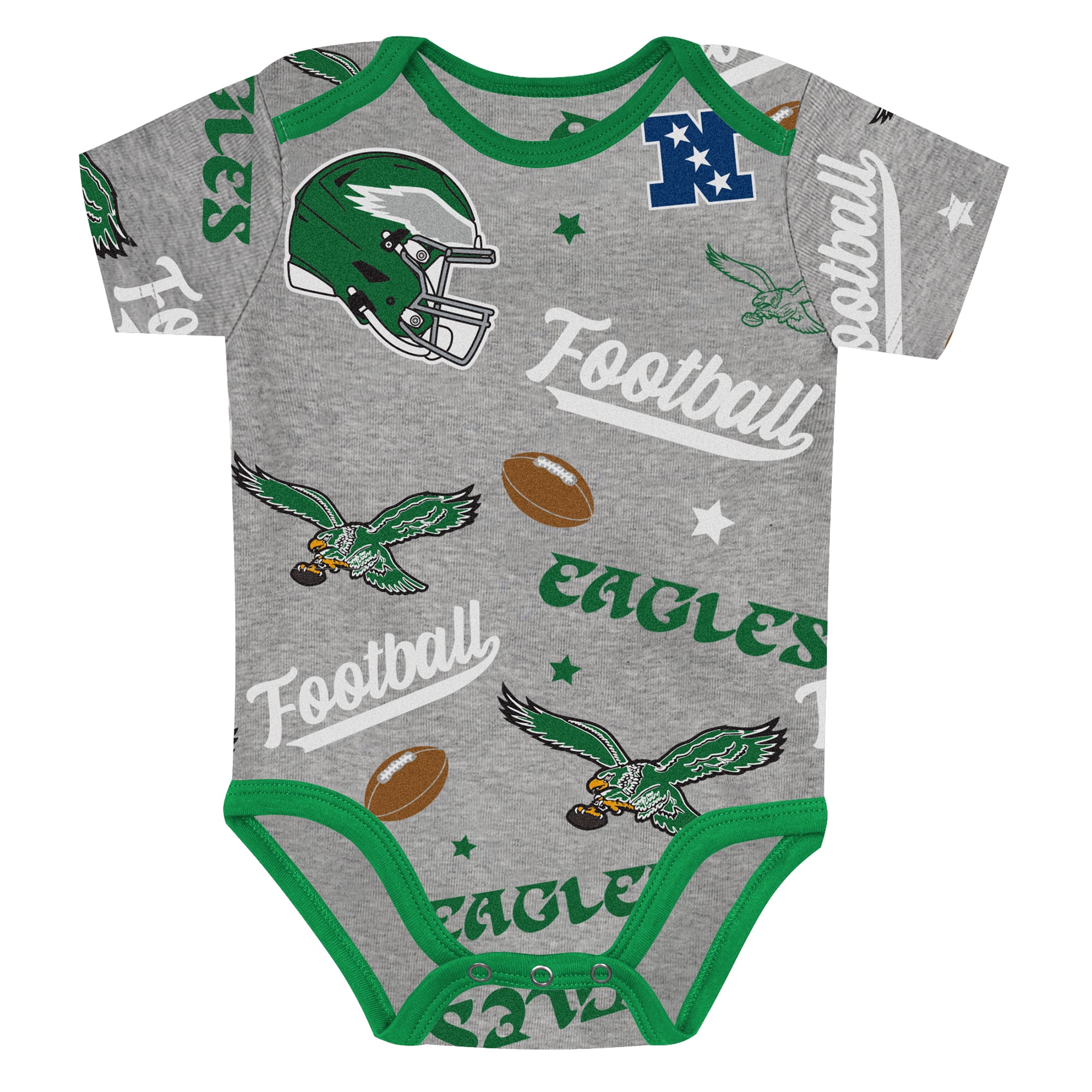 Newborn Outerstuff Philadelphia Eagles First Round Pick Three-Piece Bodysuit Set