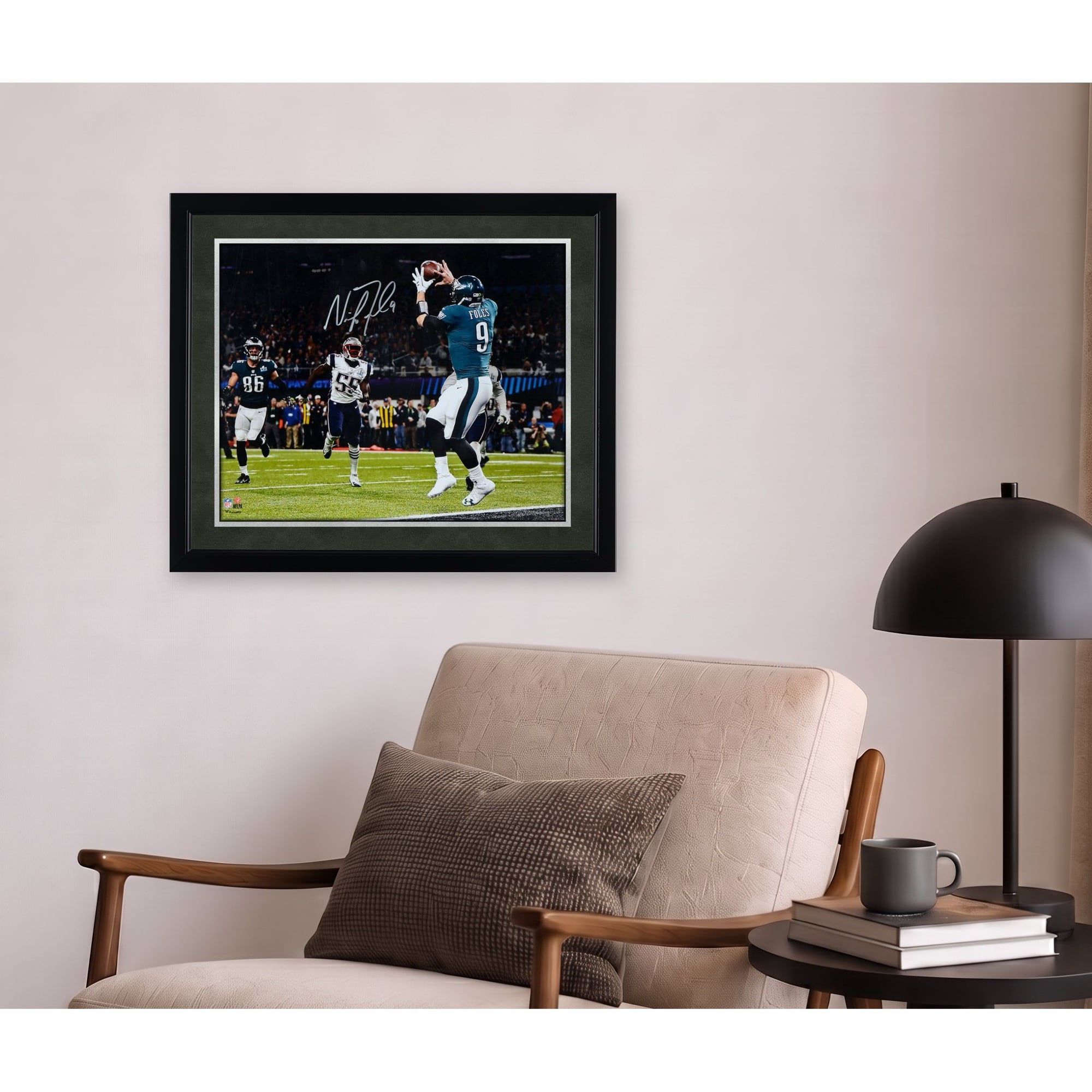 Photo dédicacée de Nick Foles, champion du Super Bowl LII avec les Eagles de Philadelphie (40 x 50 cm), lors de son touchdown « Philly Special ».