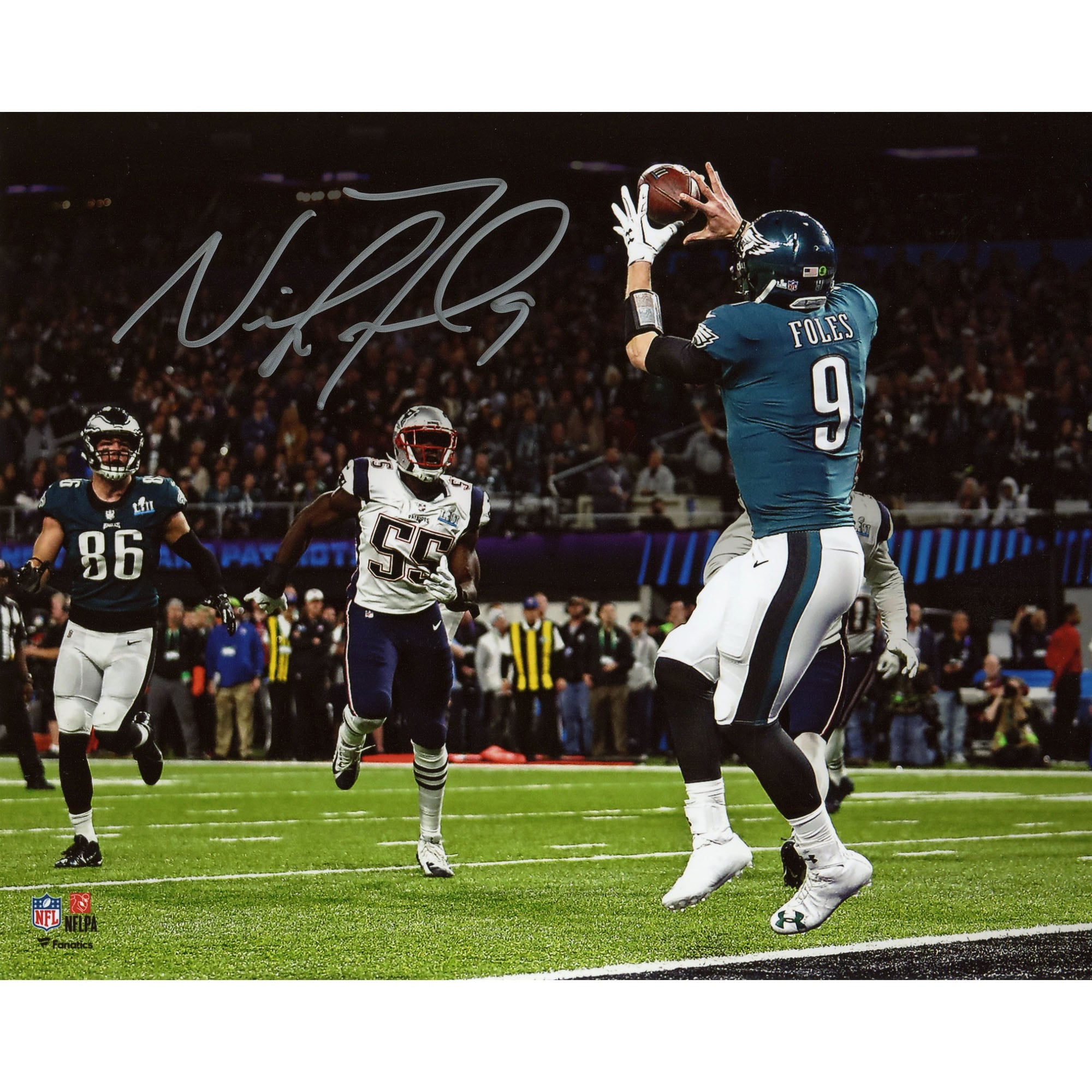 Nick Foles Philadelphia Eagles Super Bowl LII Champions dédicacé 8" x 10" Philly Special Touchdown Catch Photographie