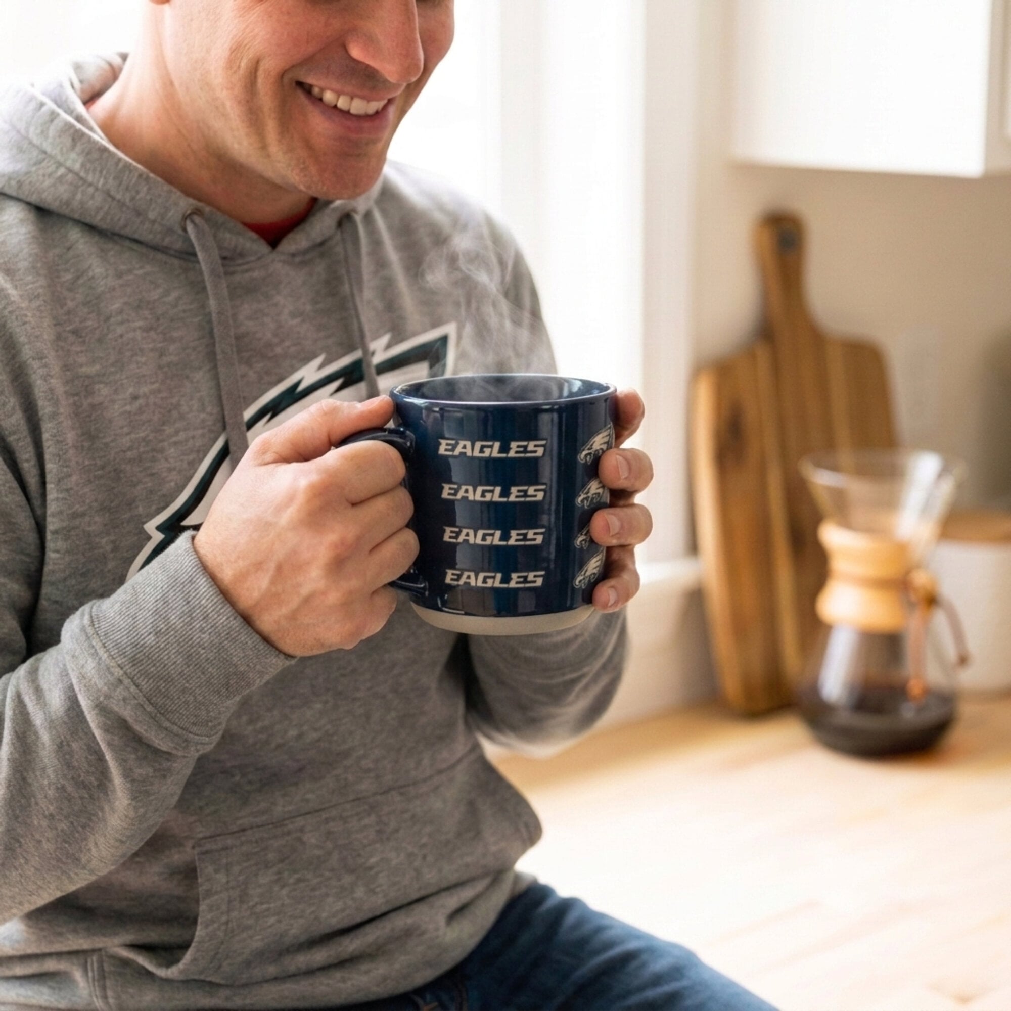 Mug Pegasus Philadelphia Eagles 17 oz, logo ton sur ton, finition sablée