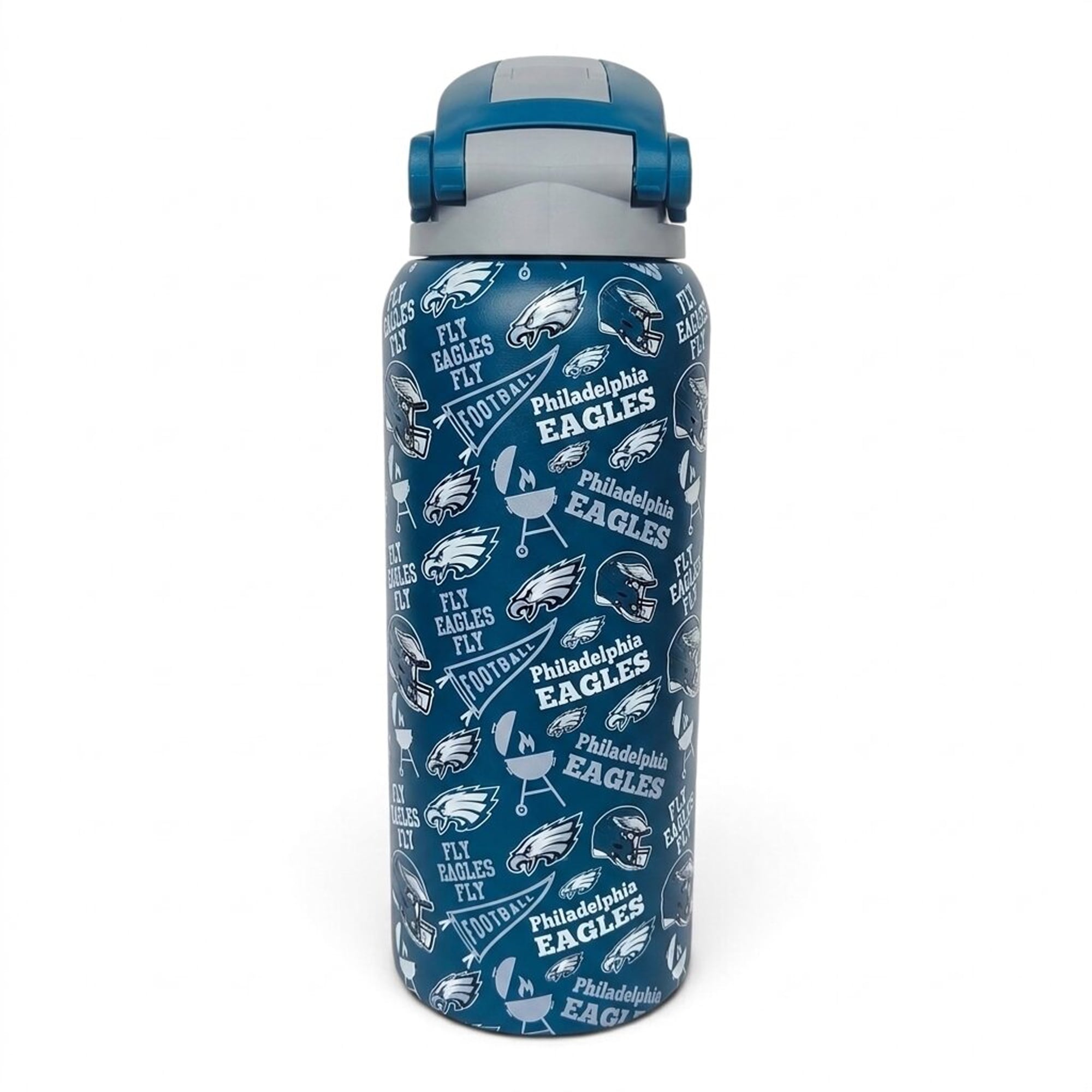 Gourde Pegasus Philadelphia Eagles 32 oz en acier inoxydable ProPress avec fanion pour les jours de match