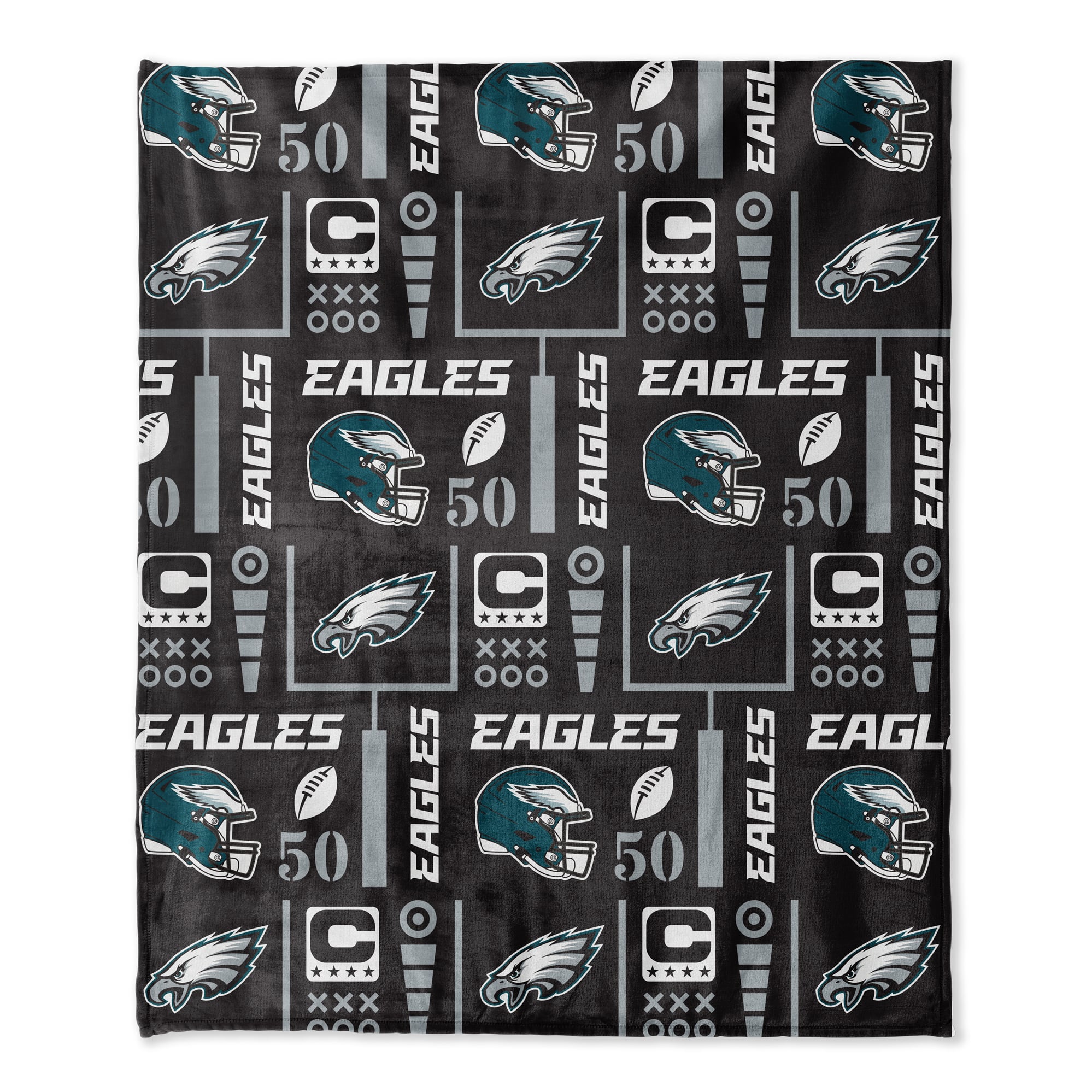 Pegasus Philadelphia Eagles 50" x 60" Blackout Team Spirit Ultra Soft Throw & Plush Football Combo Pack