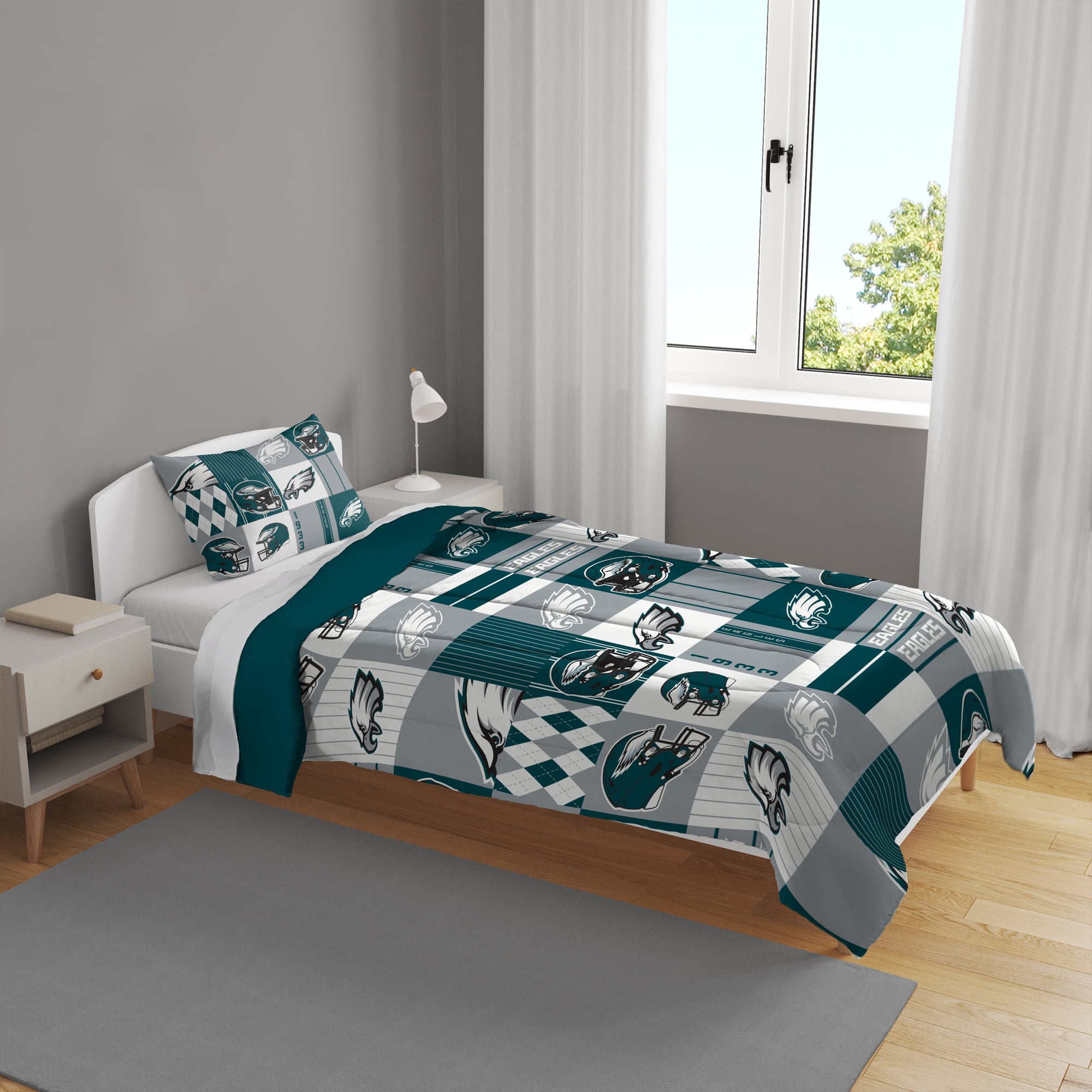 Pegasus Philadelphia Eagles Patchwork Plaid Two-Piece Twin/Twin XL Bed in a Bag Set
