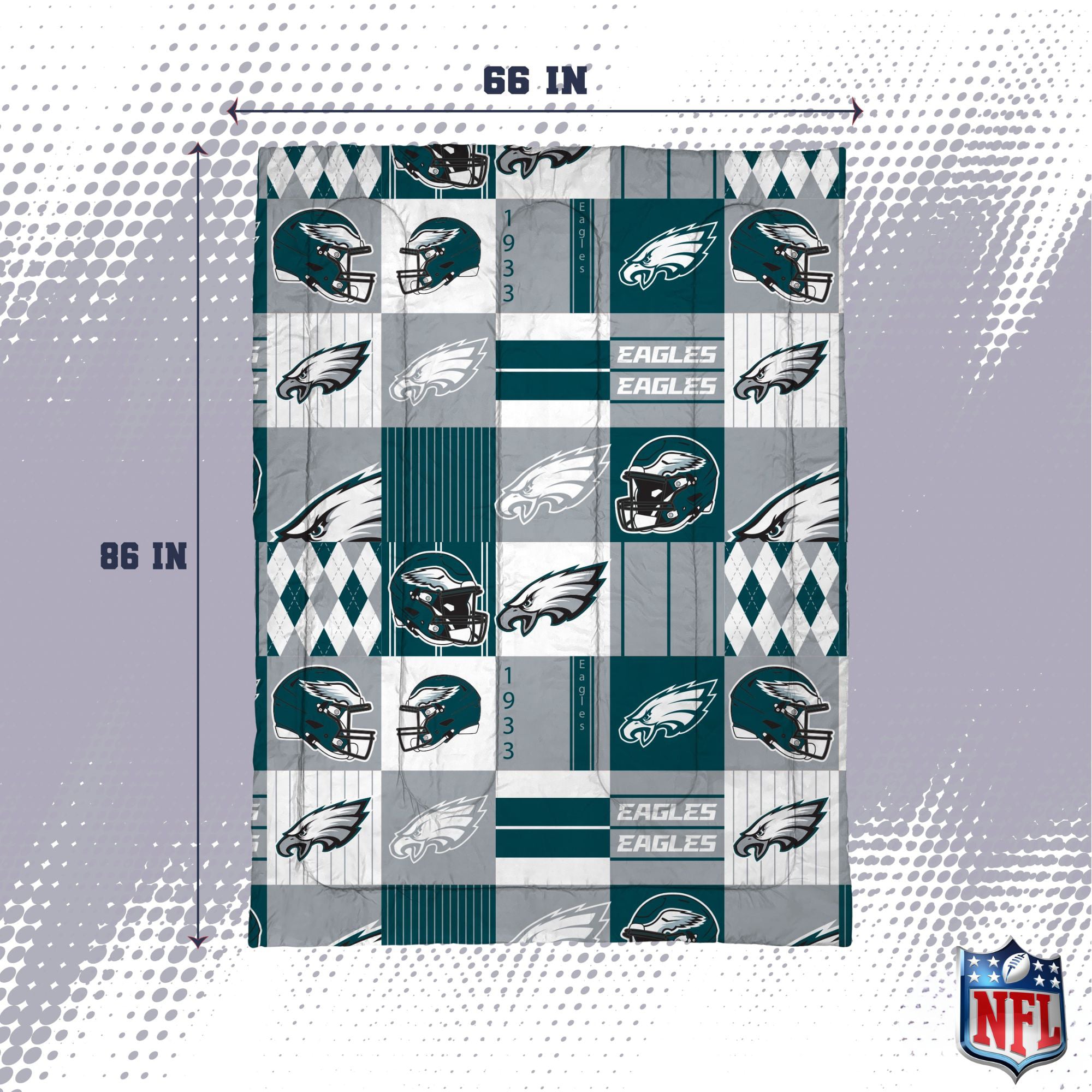 Pegasus Philadelphia Eagles Patchwork Plaid Two-Piece Twin/Twin XL Bed in a Bag Set