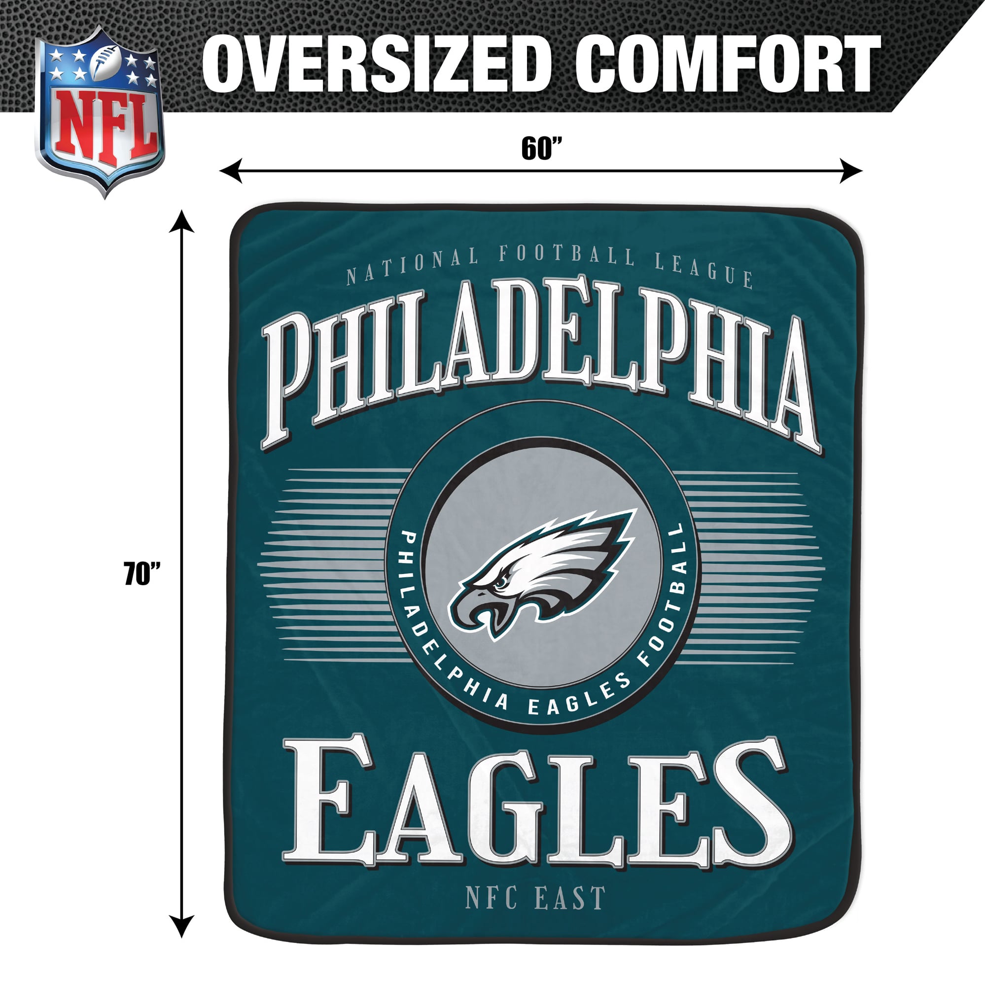 Couverture ultra douce Pegasus Philadelphia Eagles Spotlight Arch 60" x 70"