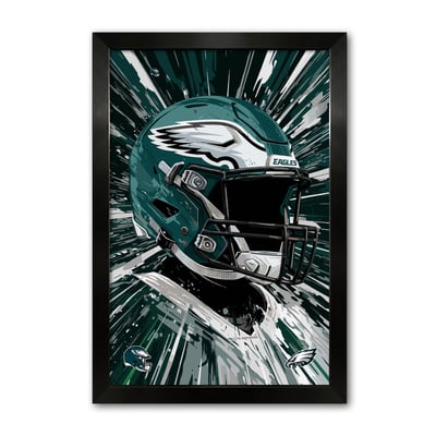 Philadelphia Eagles 14" x 20" Framed Football Helmet Hyper Speed Art Print
