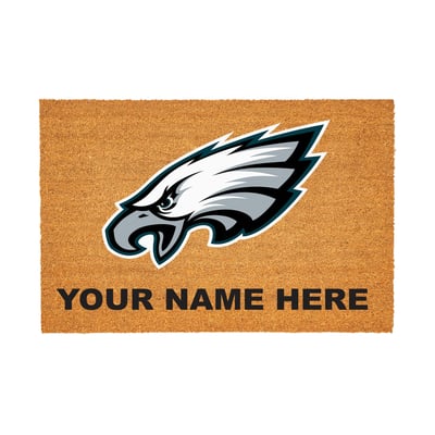 Philadelphia Eagles 24" x 36" Team Logo Personalized Coir Door Mat