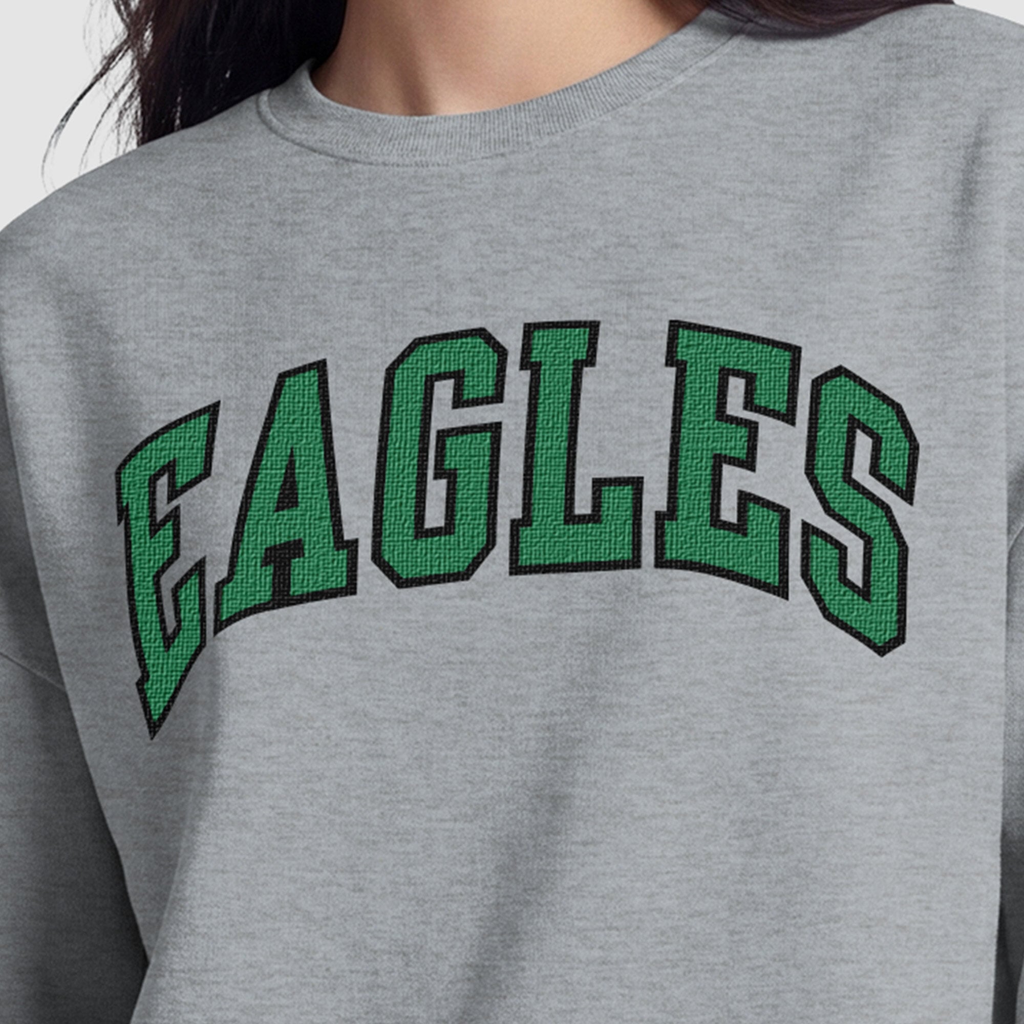 Sweat-shirt à doublure contrastée Philadelphia Eagles Champion pour femme - Gris chiné