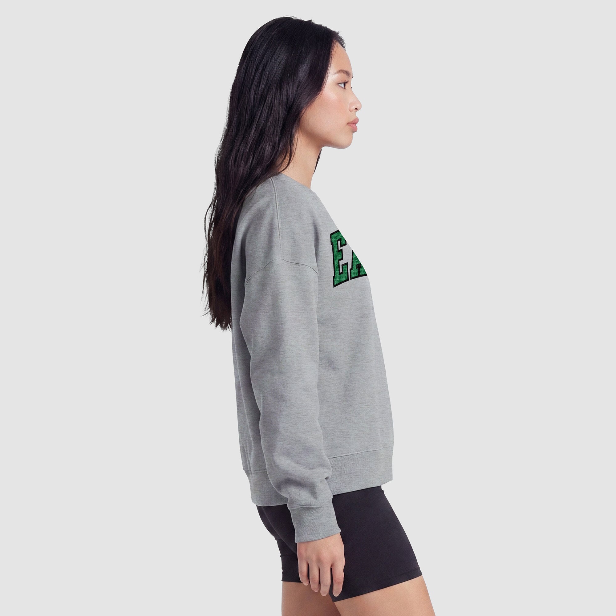 Sweat-shirt à doublure contrastée Philadelphia Eagles Champion pour femme - Gris chiné