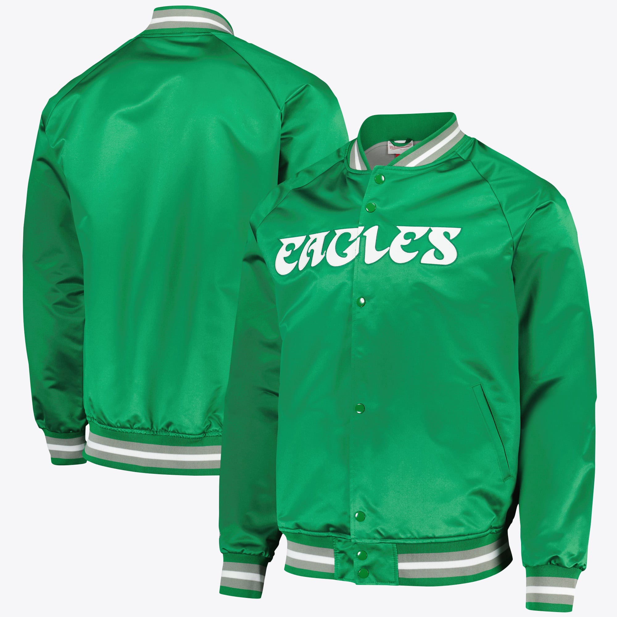 Philadelphia Eagles Mitchell & Ness Satin Jacket - Mens