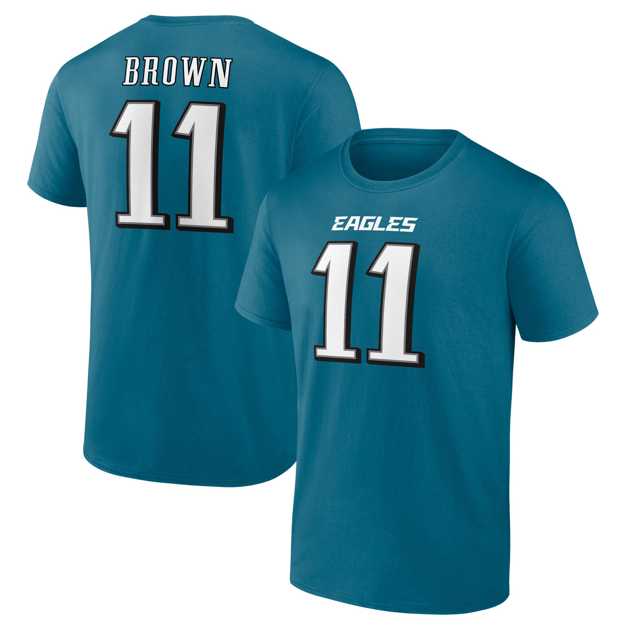 Philadelphia Eagles Name & Number Graphic T-Shirt - AJ Brown 11 - Mens