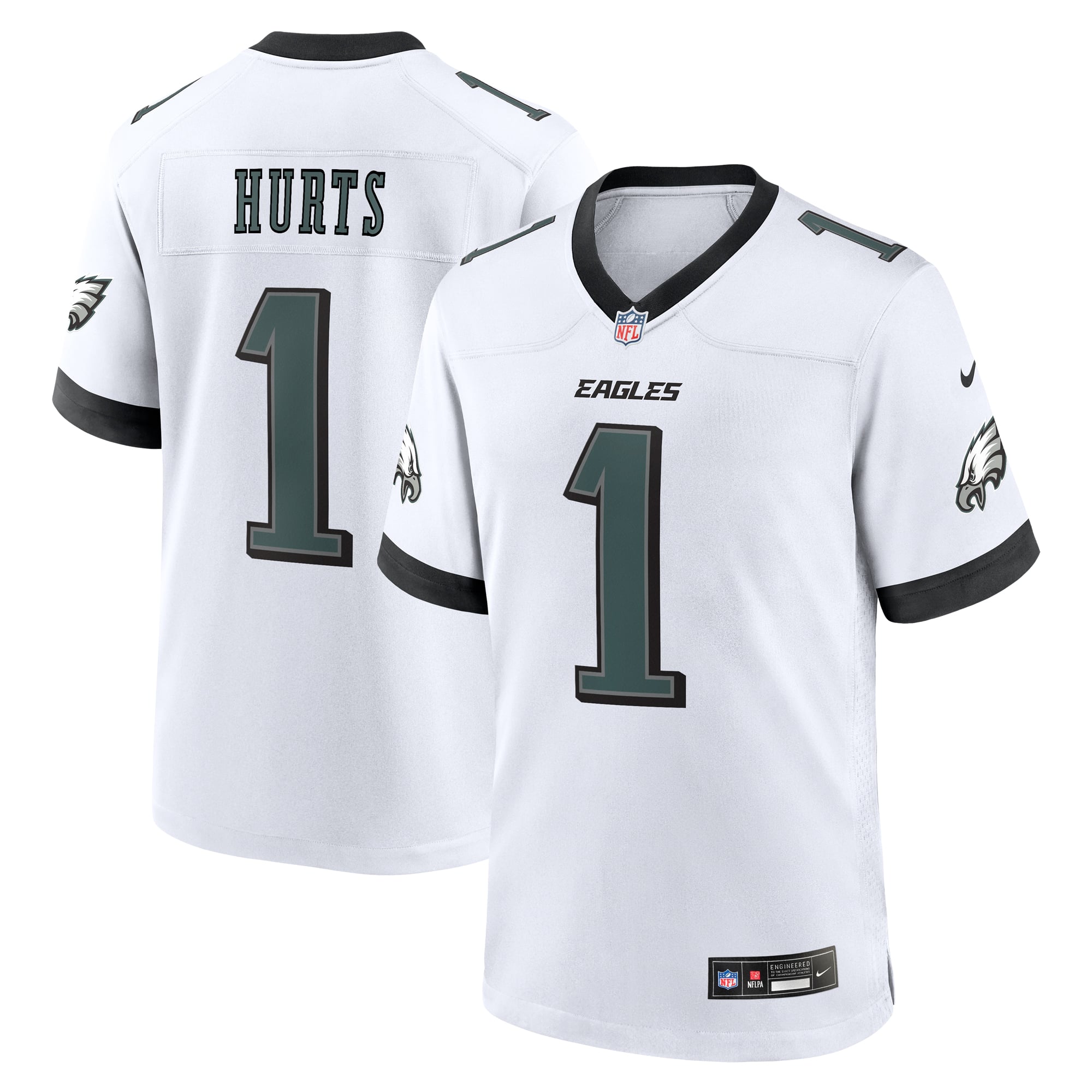 Maillot De Football Américain NFL - Philadelphia Eagles #1 Jalen Hurts - Taille 2XL (XXLarge) Noir - Neuf Nike