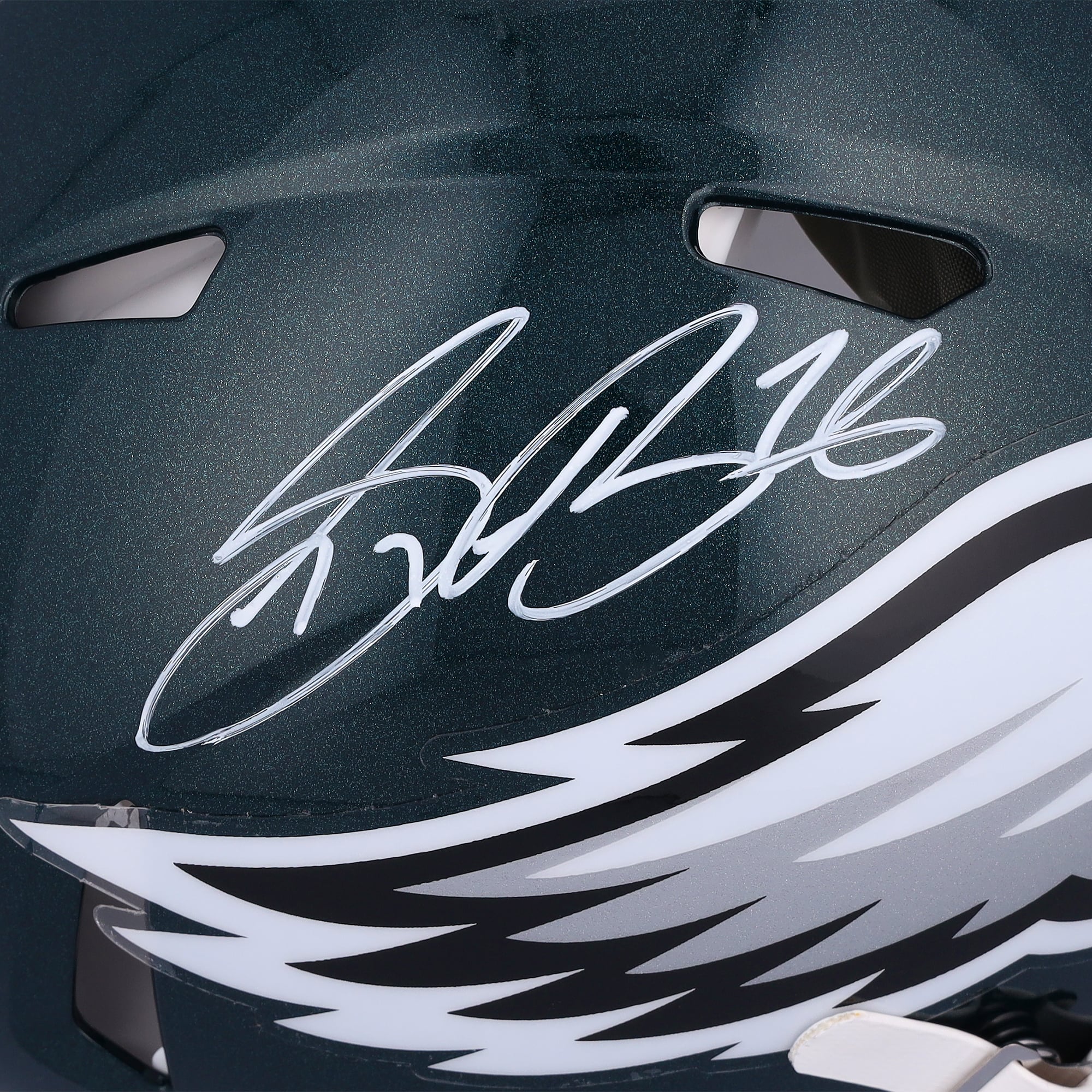 Casque authentique Riddell Speed ​​autographié par Saquon Barkley Philadelphia Eagles