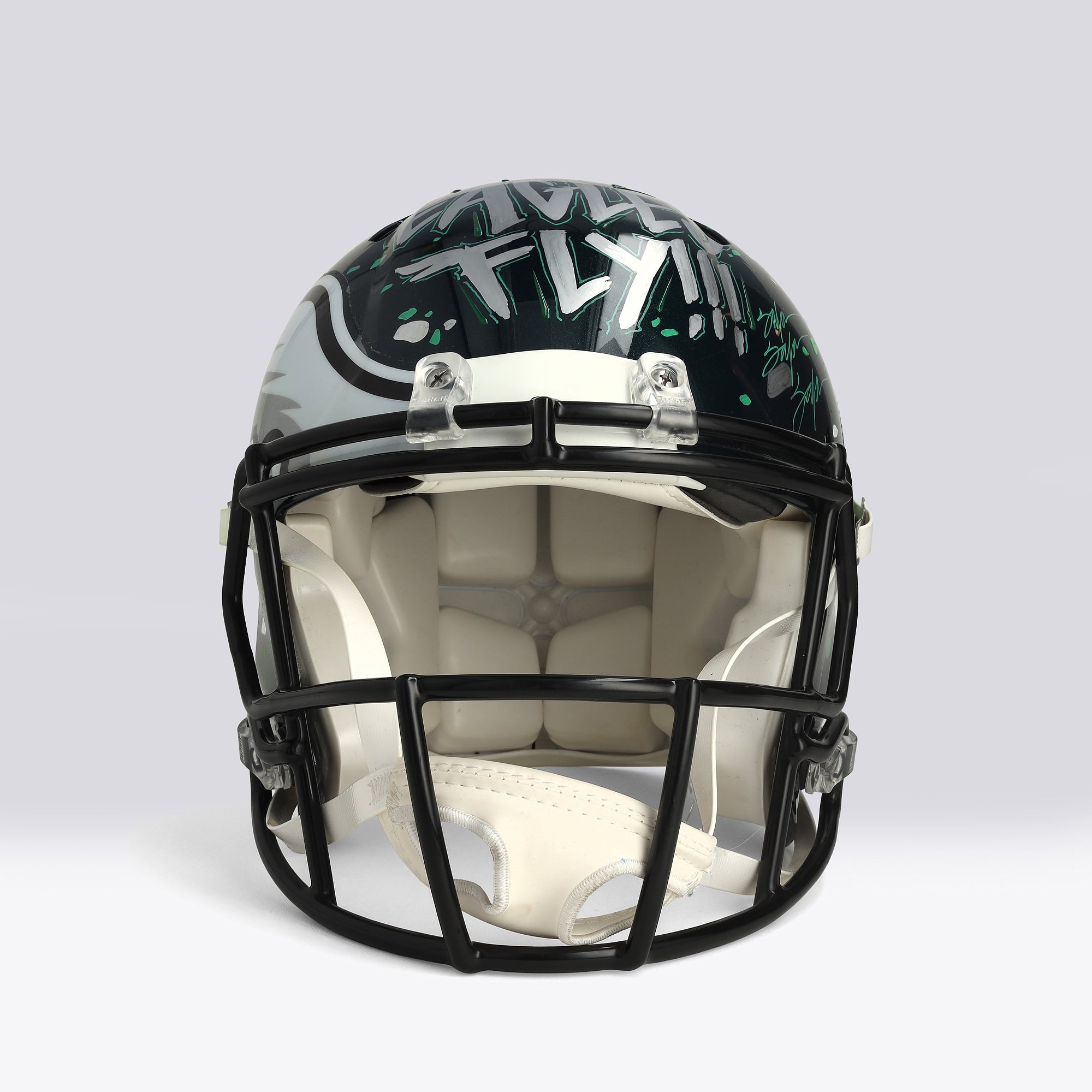 Casque Speed ​​Authentic autographié par Saquon Barkley (Philadelphia Eagles) - Illustration de King Saladeen - Édition limitée n° 1/1 - BB14001606