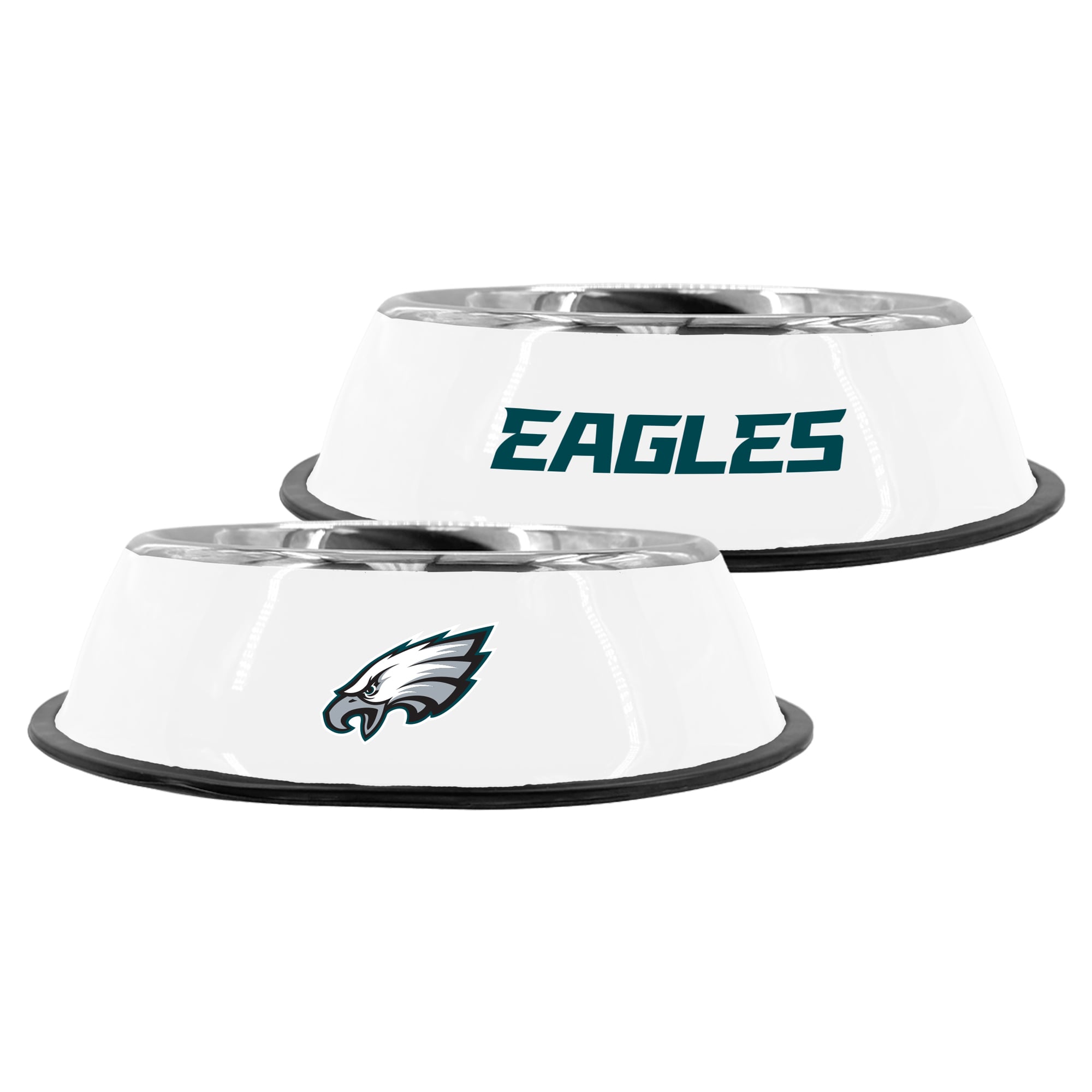 Gamelle pour animaux de compagnie en acier inoxydable de 23 cm (9 pouces) aux couleurs des Eagles de Philadelphie de The Memory Company