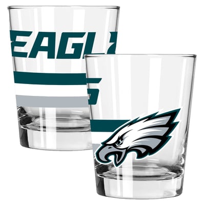 Philadelphia Eagles The Memory Company Two-Piece 15oz. Big Stripes Double Old Fashioned Glass Set
