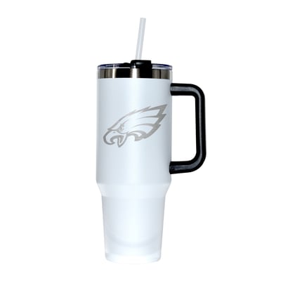 The Memory Company Philadelphia Eagles White 40oz Etched Stainless Steel Stemless Tumbler
