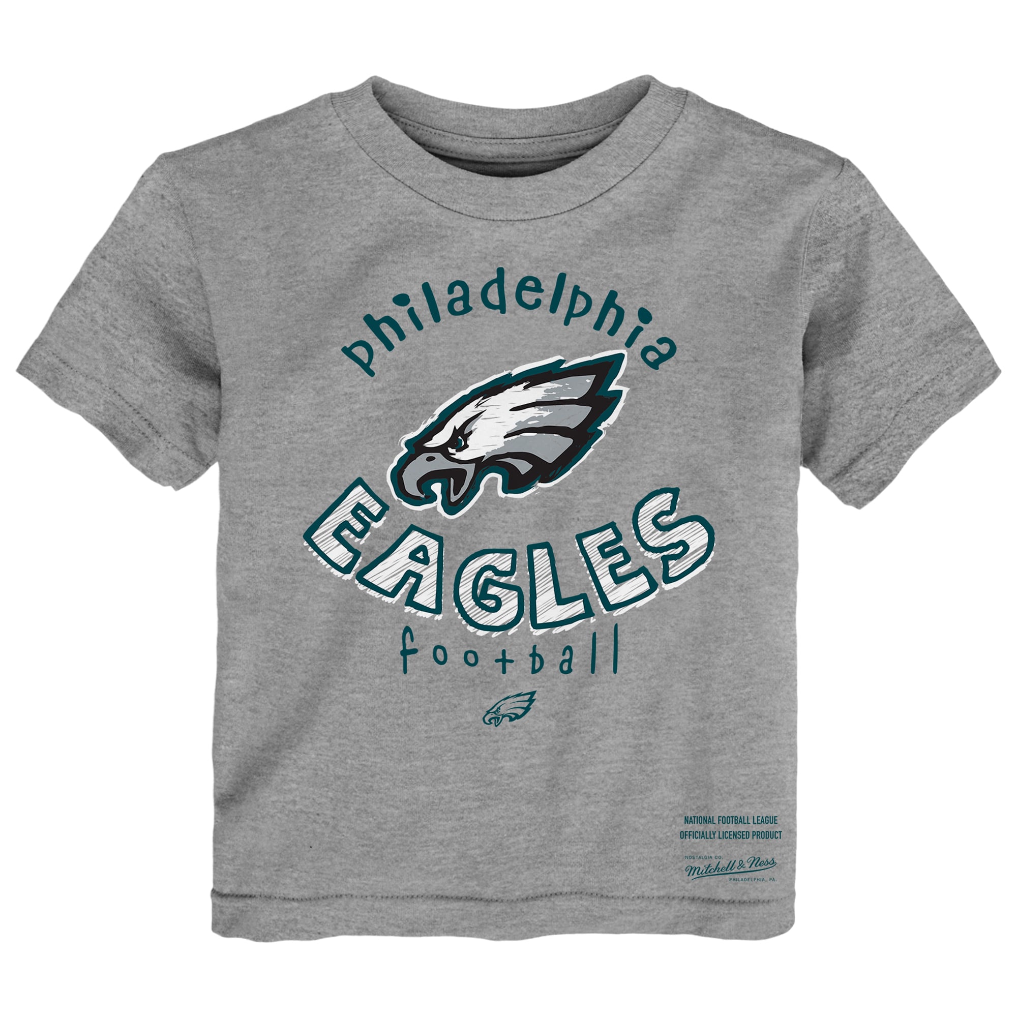 Toddler Mitchell & Ness Midnight Green/Gray Philadelphia Eagles Two-Pack Sketched Up T-Shirt Set