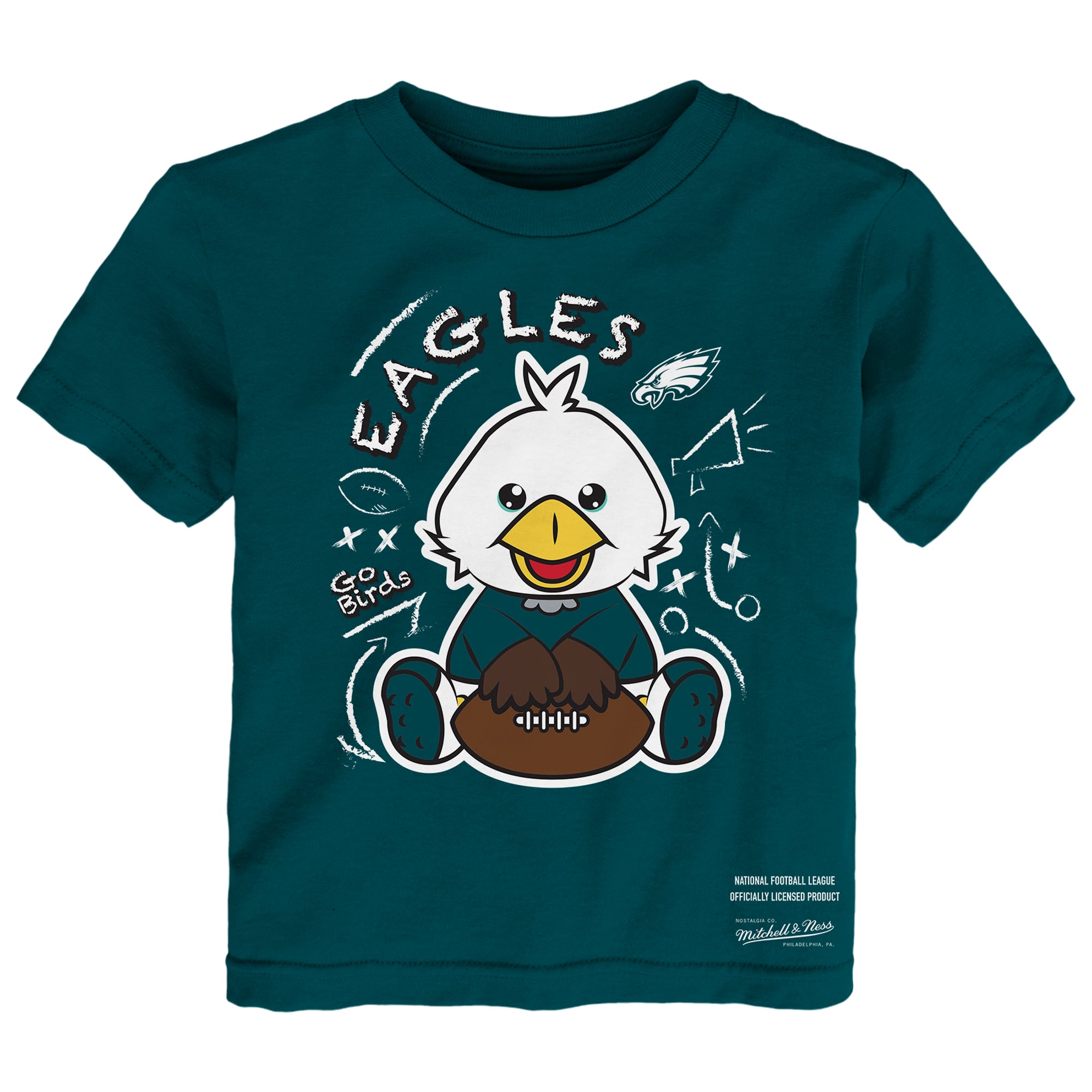Toddler Mitchell & Ness Midnight Green/Gray Philadelphia Eagles Two-Pack Sketched Up T-Shirt Set