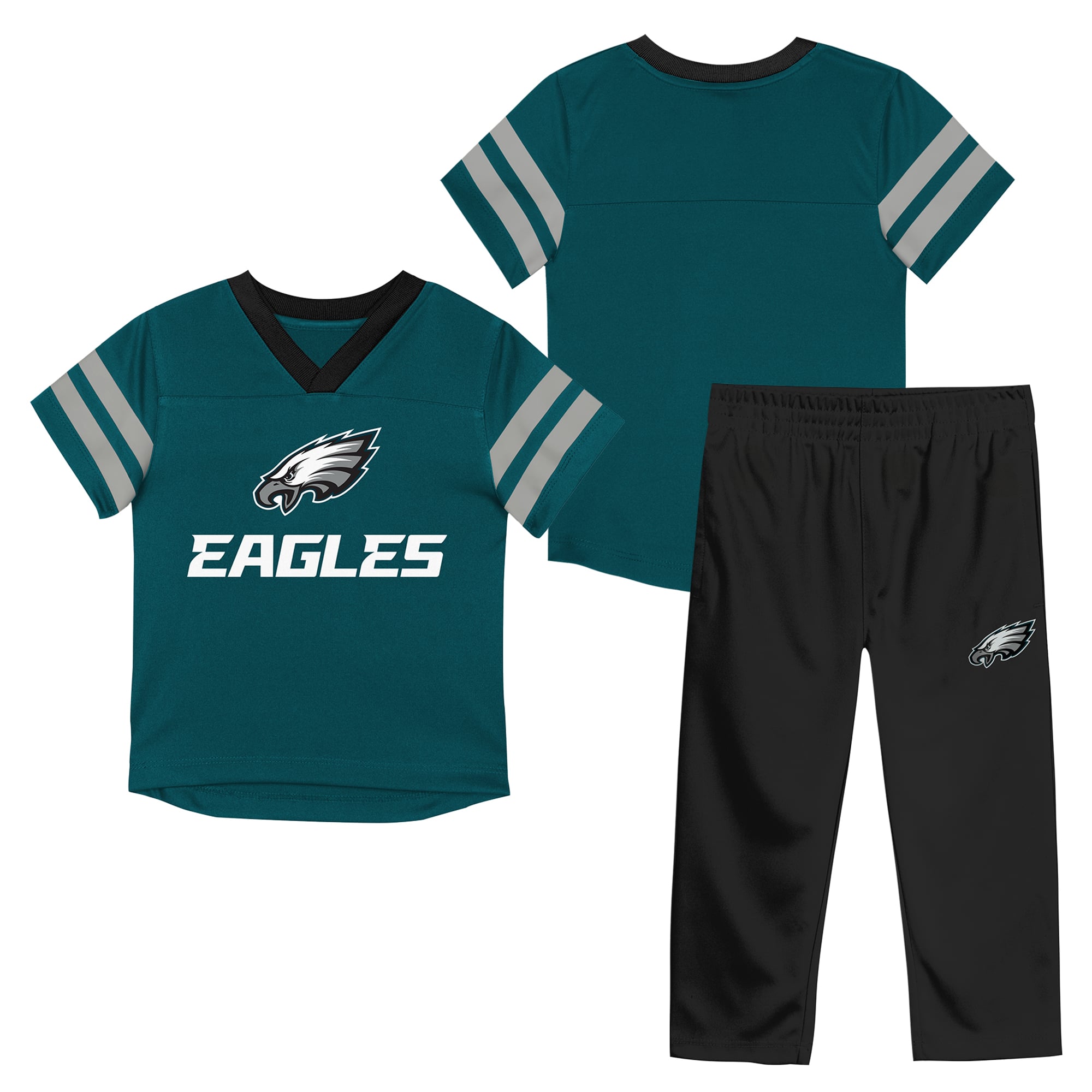 Toddler Outerstuff Midnight Green/Black Philadelphia Eagles Red Zone Jersey Top & Pants Set