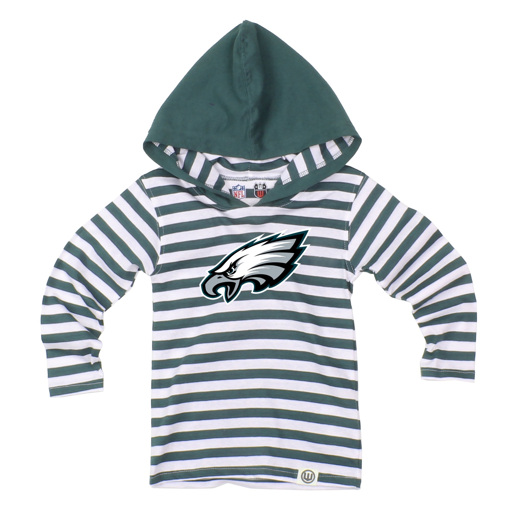 Ensemble pour tout-petit Wes & Willy vert nuit à rayures Philadelphia Eagles : haut manches longues et pantalon capuche.