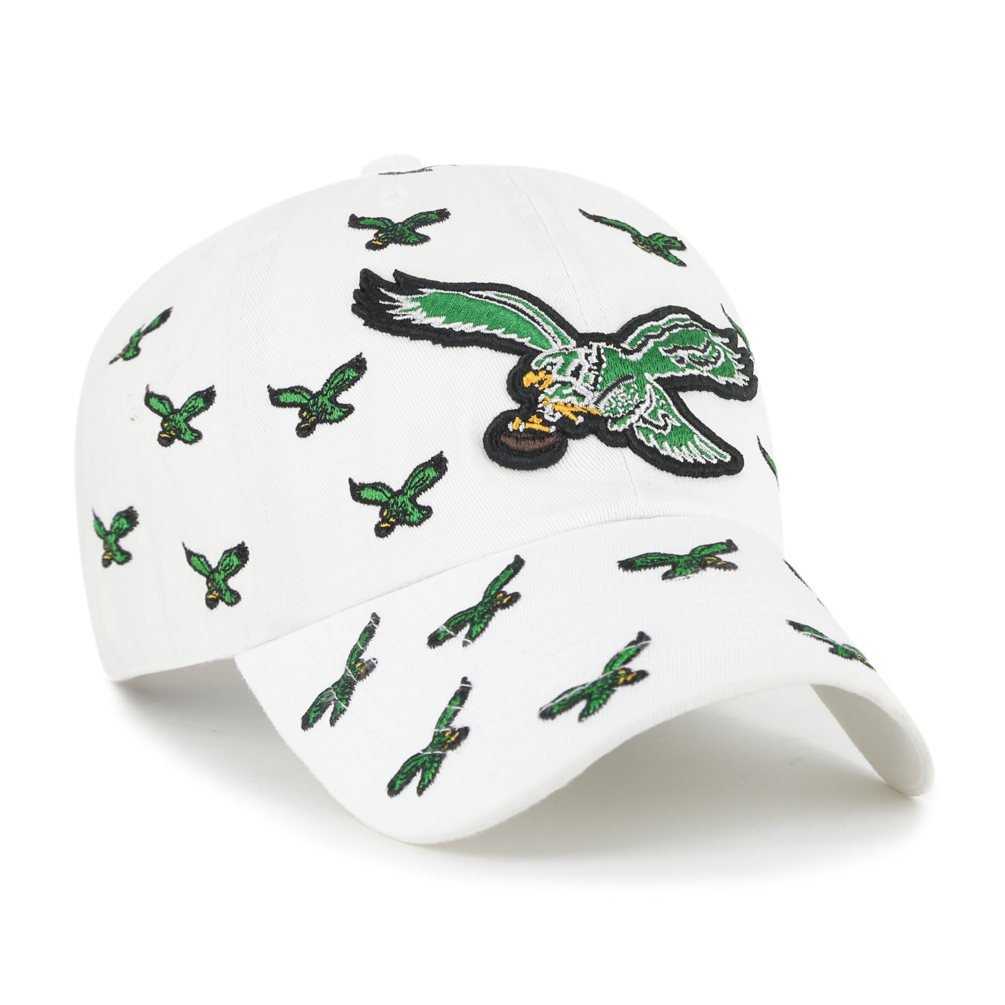 Unisex '47 White Philadelphia Eagles Confetti Clean Up Adjustable Hat