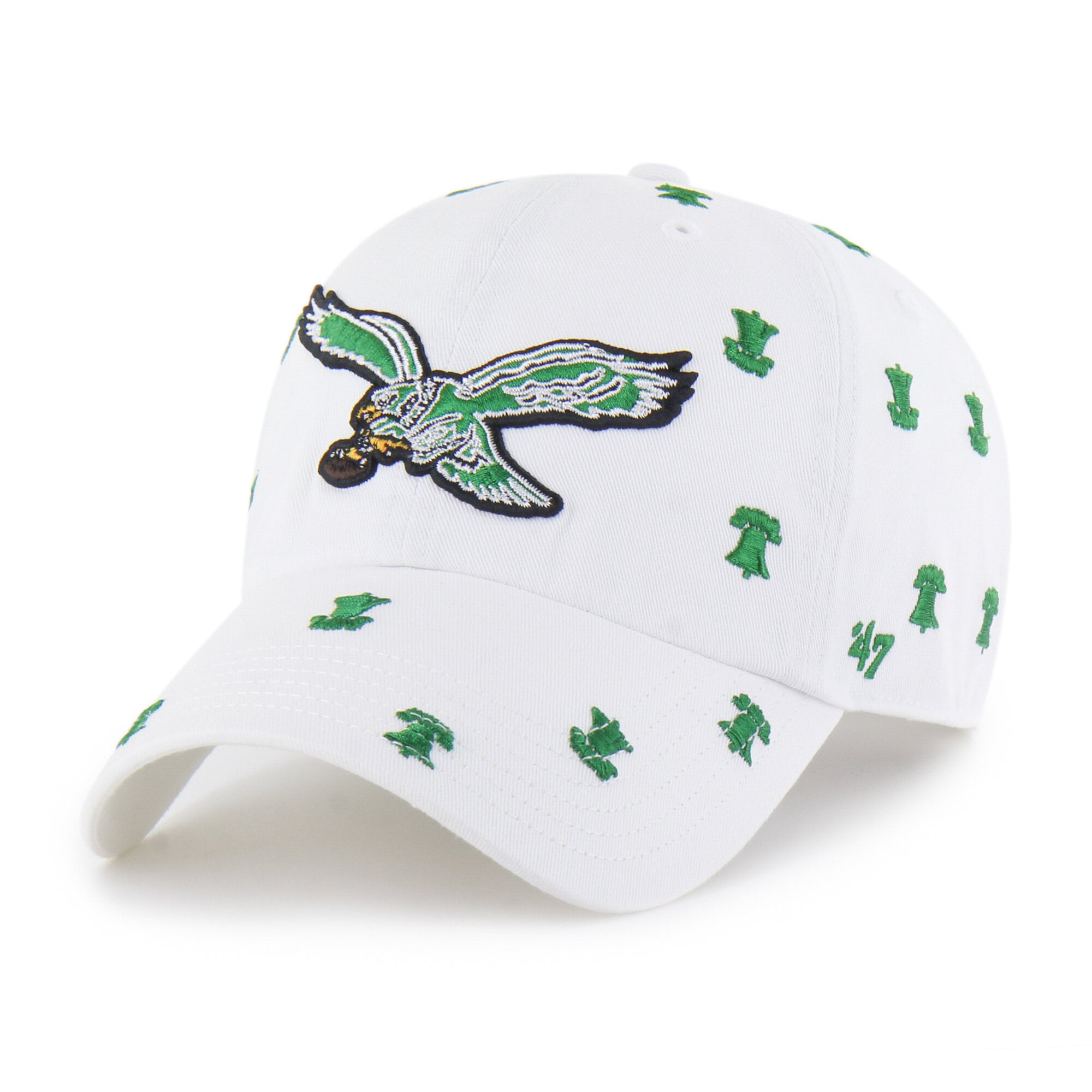 Casquette unisexe ajustable « 47 White Philadelphia Eagles Confetti Clean Up »