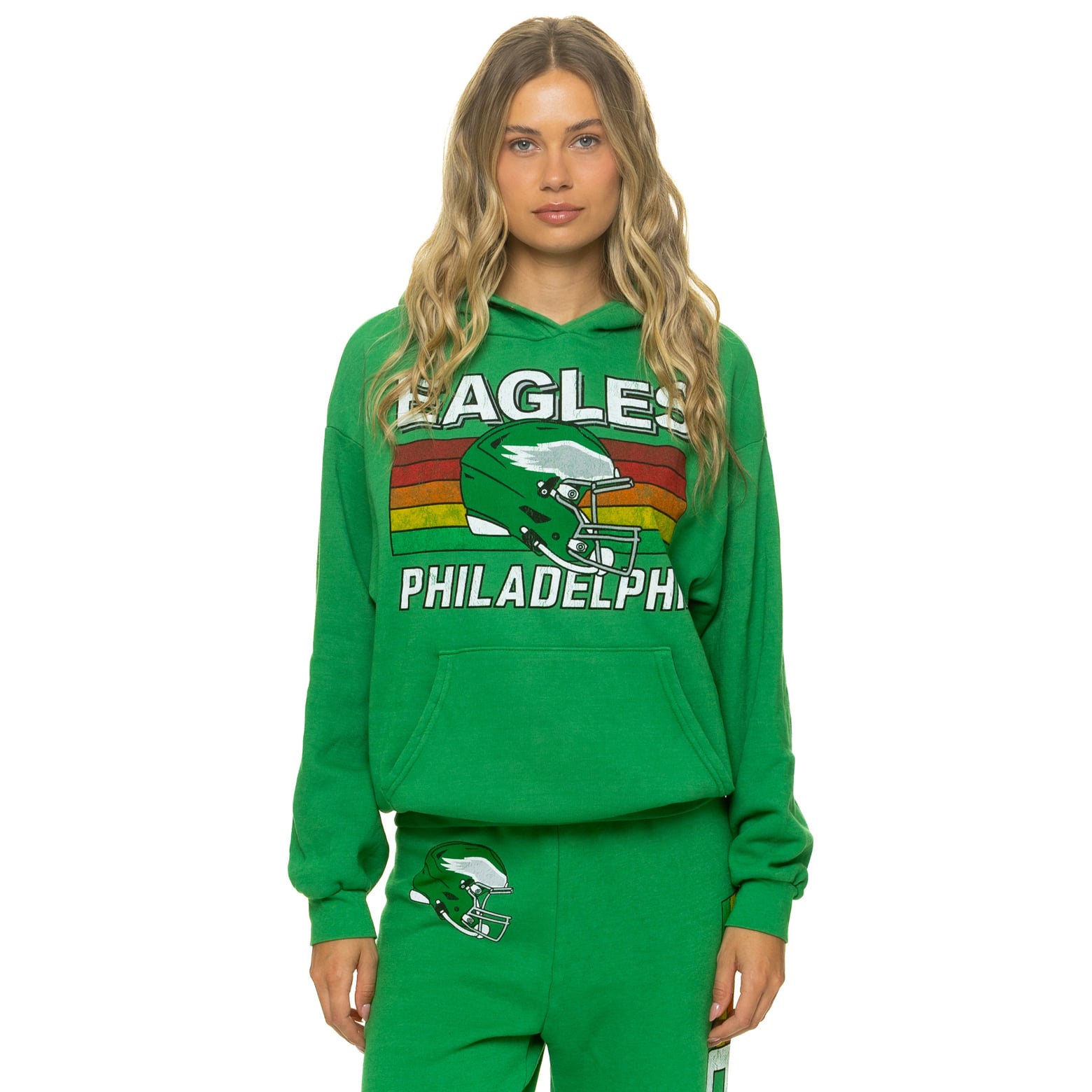 Sweat à capuche unisexe Aviator Nation Kelly Green Philadelphia Eagles Relaxed Tri-Blend
