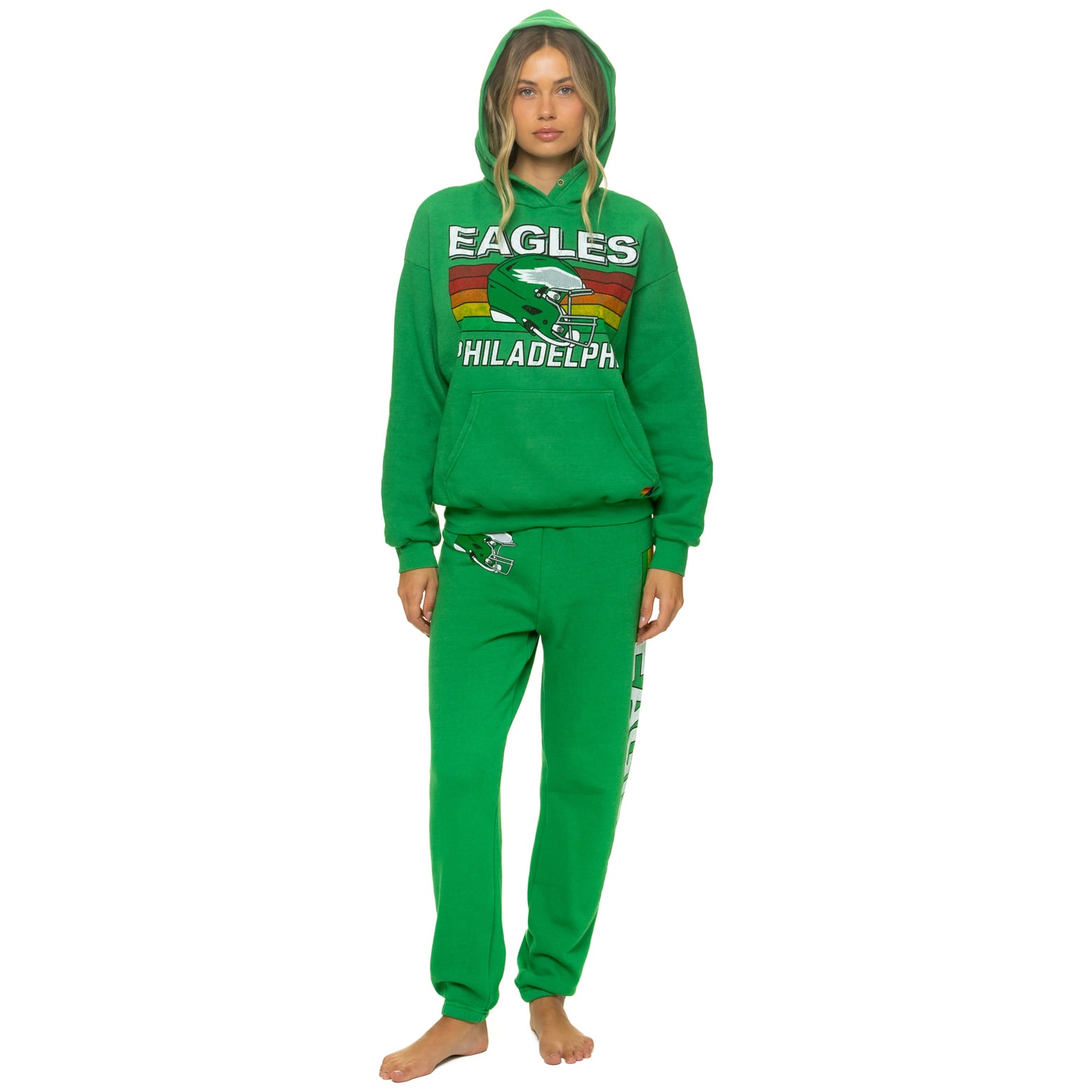 Sweat à capuche unisexe Aviator Nation Kelly Green Philadelphia Eagles Relaxed Tri-Blend