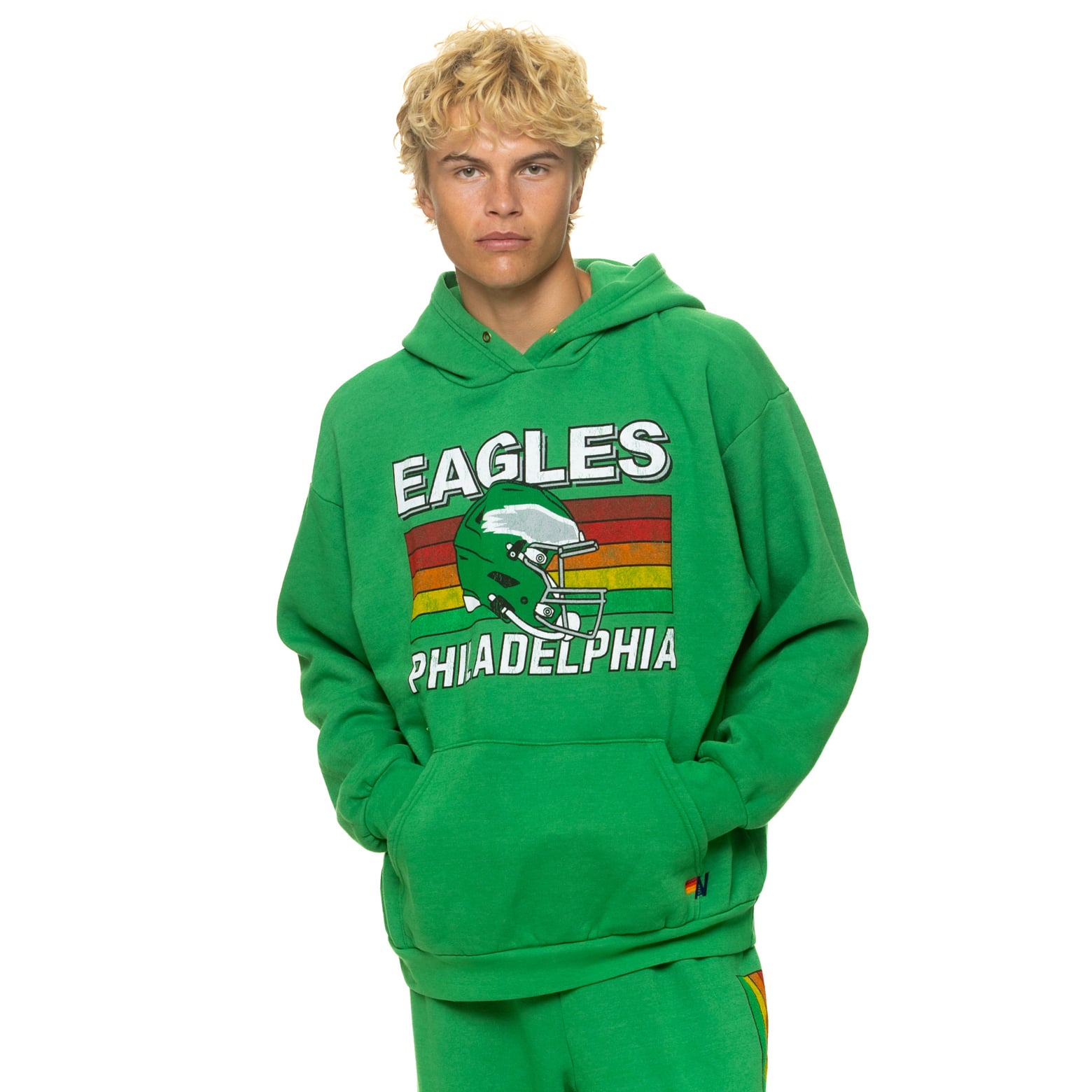 Sweat à capuche unisexe Aviator Nation Kelly Green Philadelphia Eagles Relaxed Tri-Blend