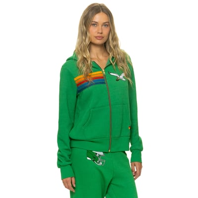 Philadelphia Eagles Aviator Nation Unisex Tri-Blend Full-Zip Hoodie - Kelly Green