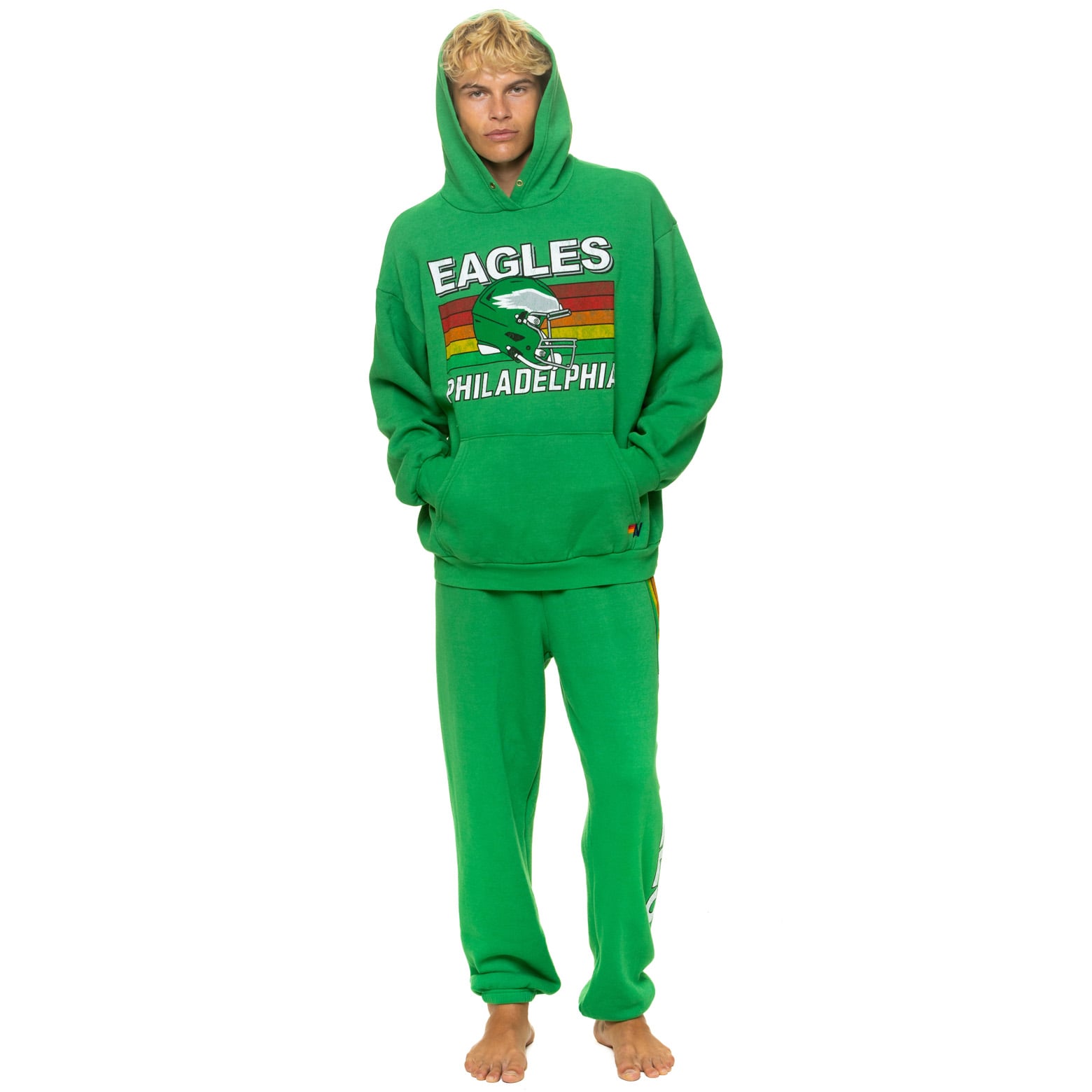 Pantalon de survêtement unisexe Aviator Nation Kelly Green Philadelphia Eagles Tri-Blend