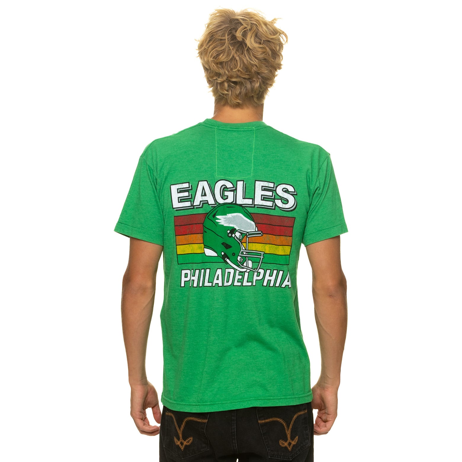 T-shirt unisexe Aviator Nation Kelly Green Philadelphia Eagles en mélange de trois matières