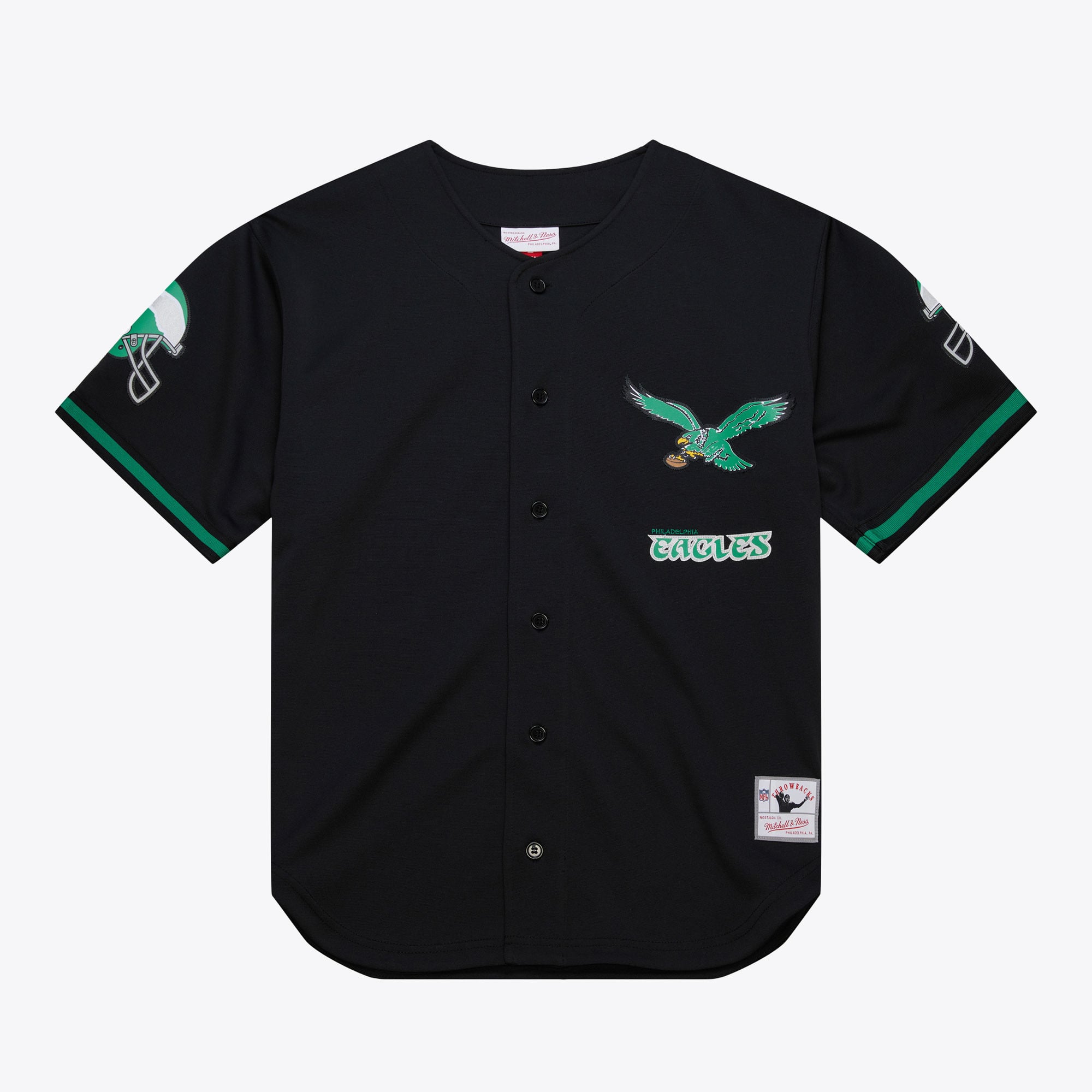 Unisex Black Philadelphia Eagles Mesh Full-Button Top