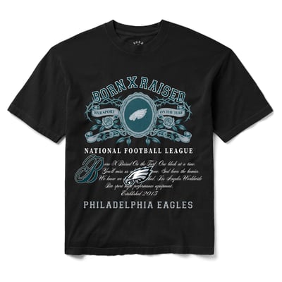 Philadelphia Eagles Born x Raised Unisex Crest T-Shirt - Black