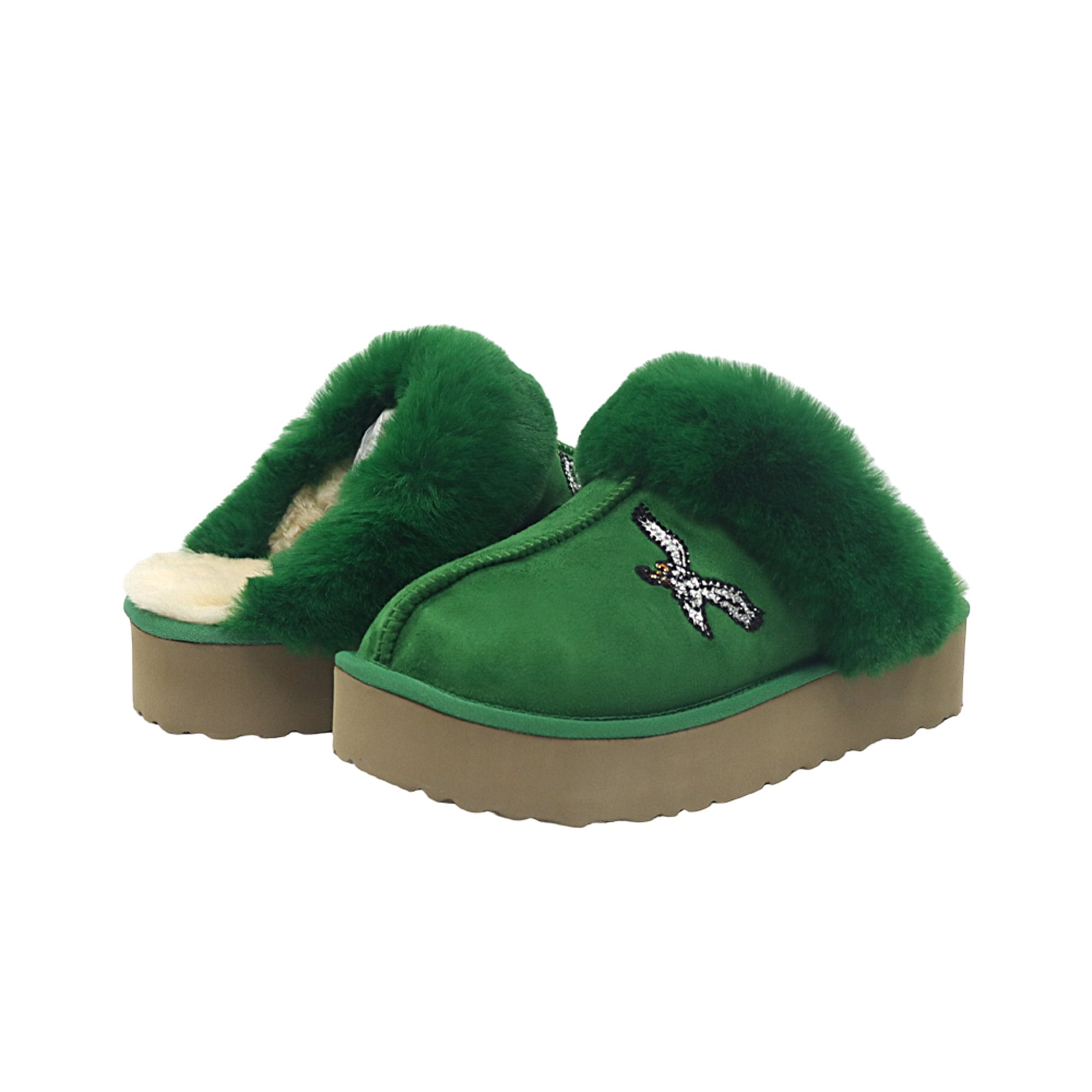 Pantoufles unisexes FABGATING by Cuce Kelly Green aux couleurs de l'équipe des Eagles Philadelphie