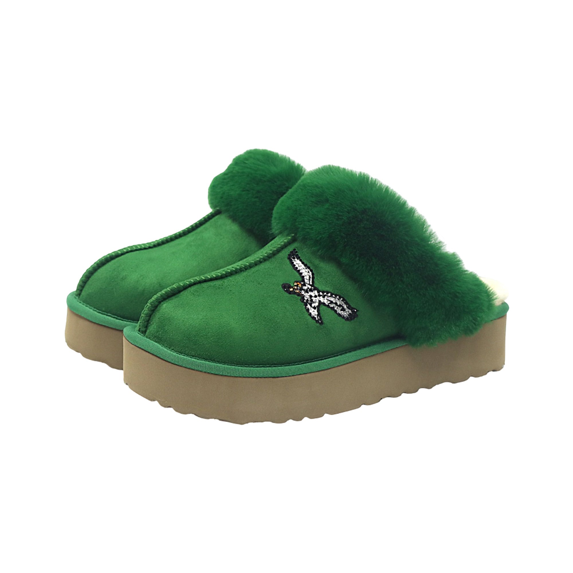 Pantoufles unisexes FABGATING by Cuce Kelly Green aux couleurs de l'équipe des Eagles Philadelphie
