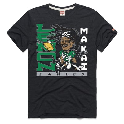 Makai Lemon Philadelphia Eagles Homage Unisex Caricature Player Graphic Tri-Blend T-Shirt - Charcoal