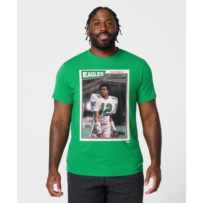 Randall Cunningham Philadelphia Eagles Homage Unisex NFL Topps Trading Card Tri-Blend T-Shirt - Kelly Green