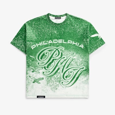 Philadelphia Eagles Off Season Unisex Jumbo Print Graphic T-Shirt - Kelly Green