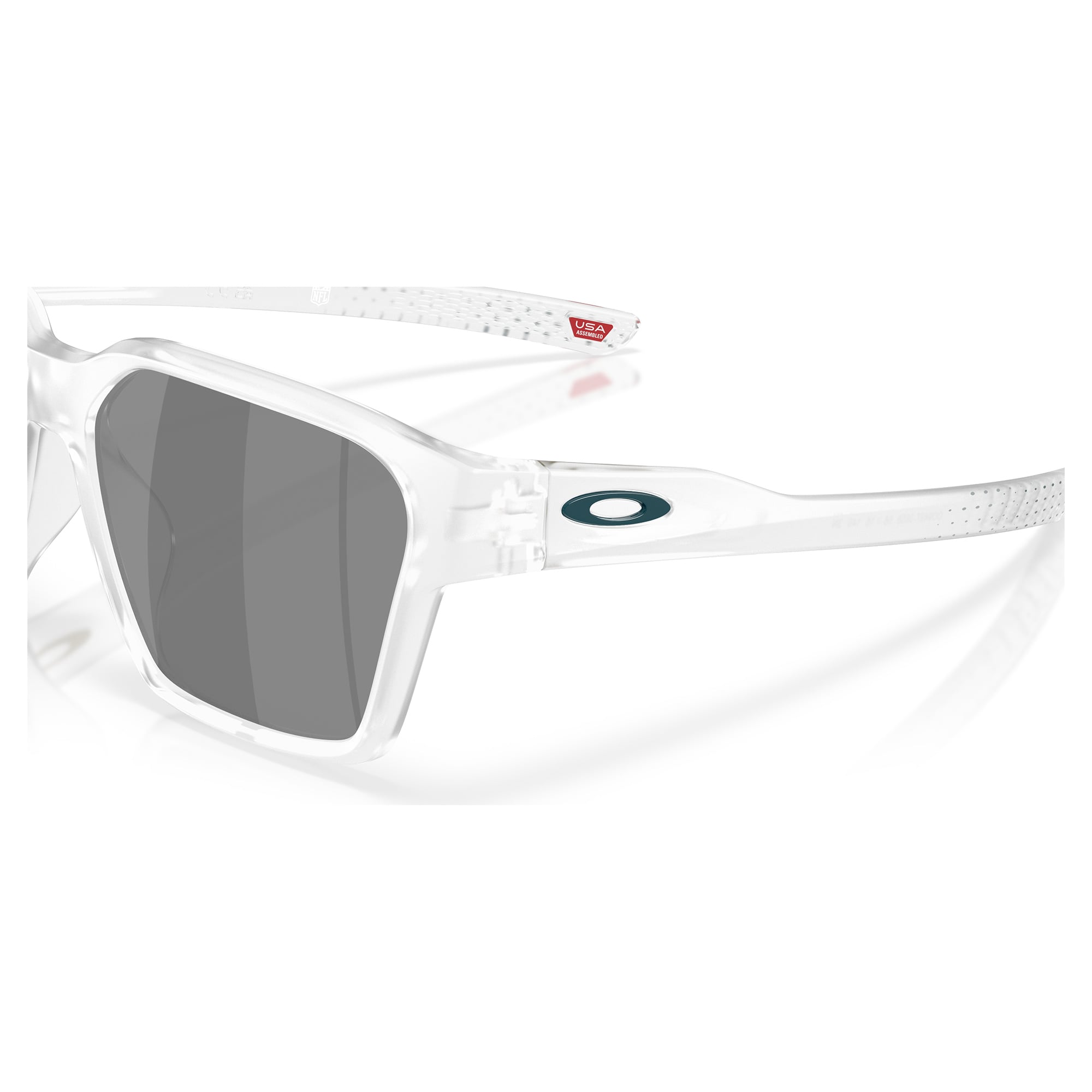 Unisex Oakley Philadelphia Eagles Briza Matte Clear Sunglasses with Prizm Black Polarized Lenses
