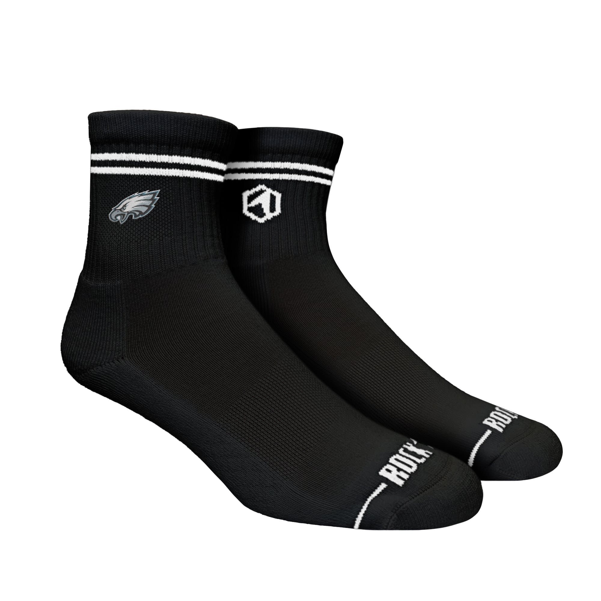 Chaussettes unisexes Rock Em Philadelphia Eagles à rayures décontractées mi-longues